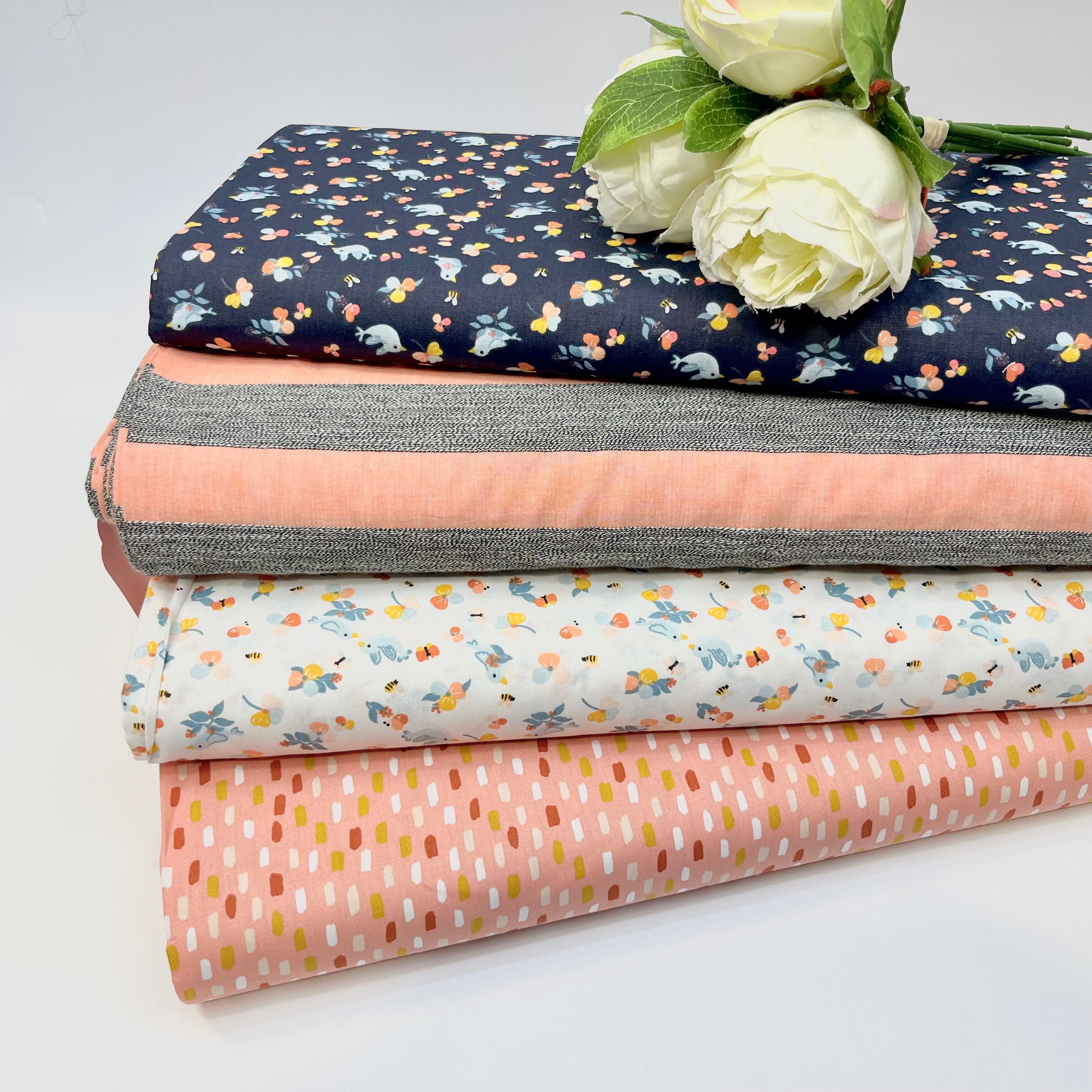 Baumwoll Popeline - Birdy - Navy Fabric poshpinks