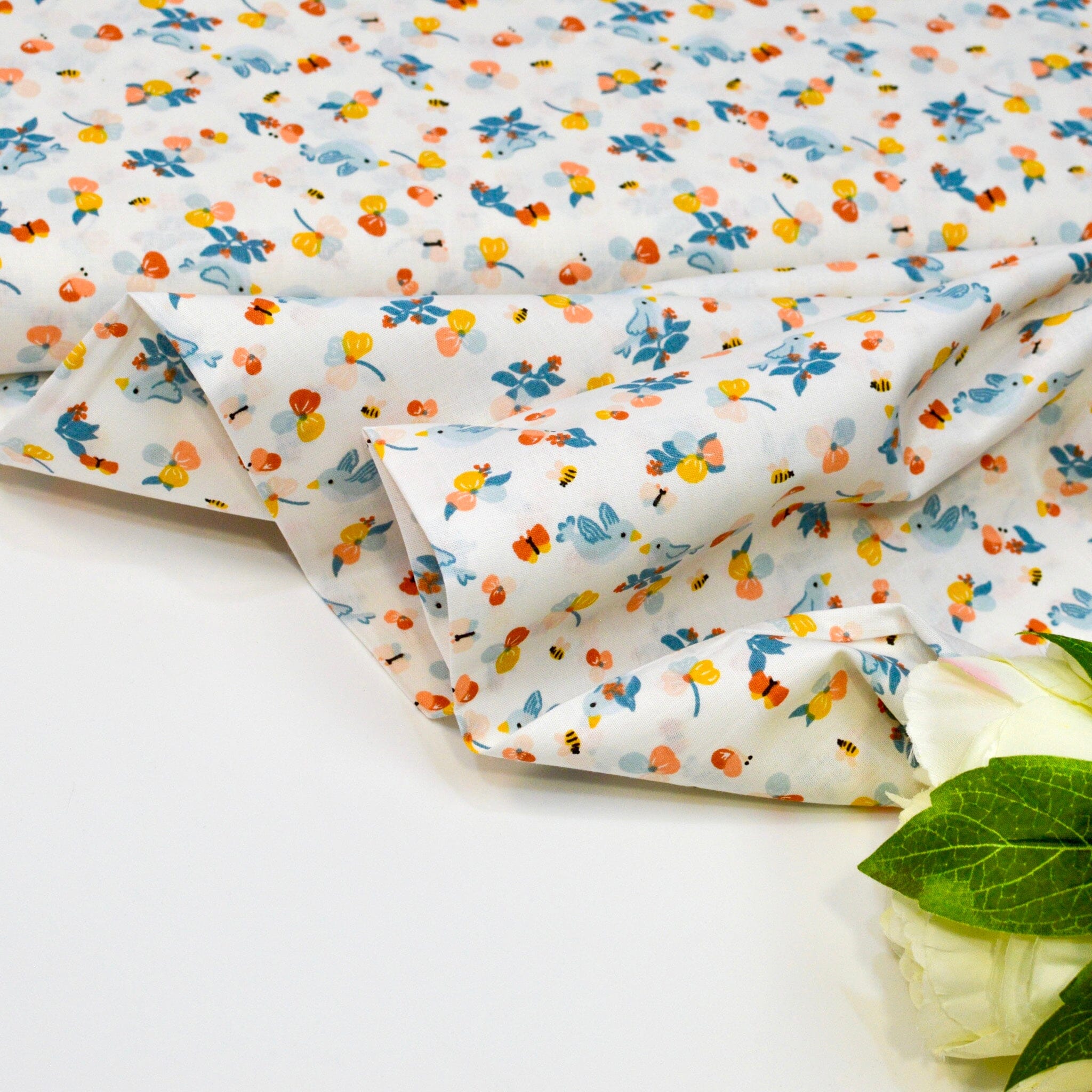 Baumwoll Popeline - Birdy - White Fabric poshpinks