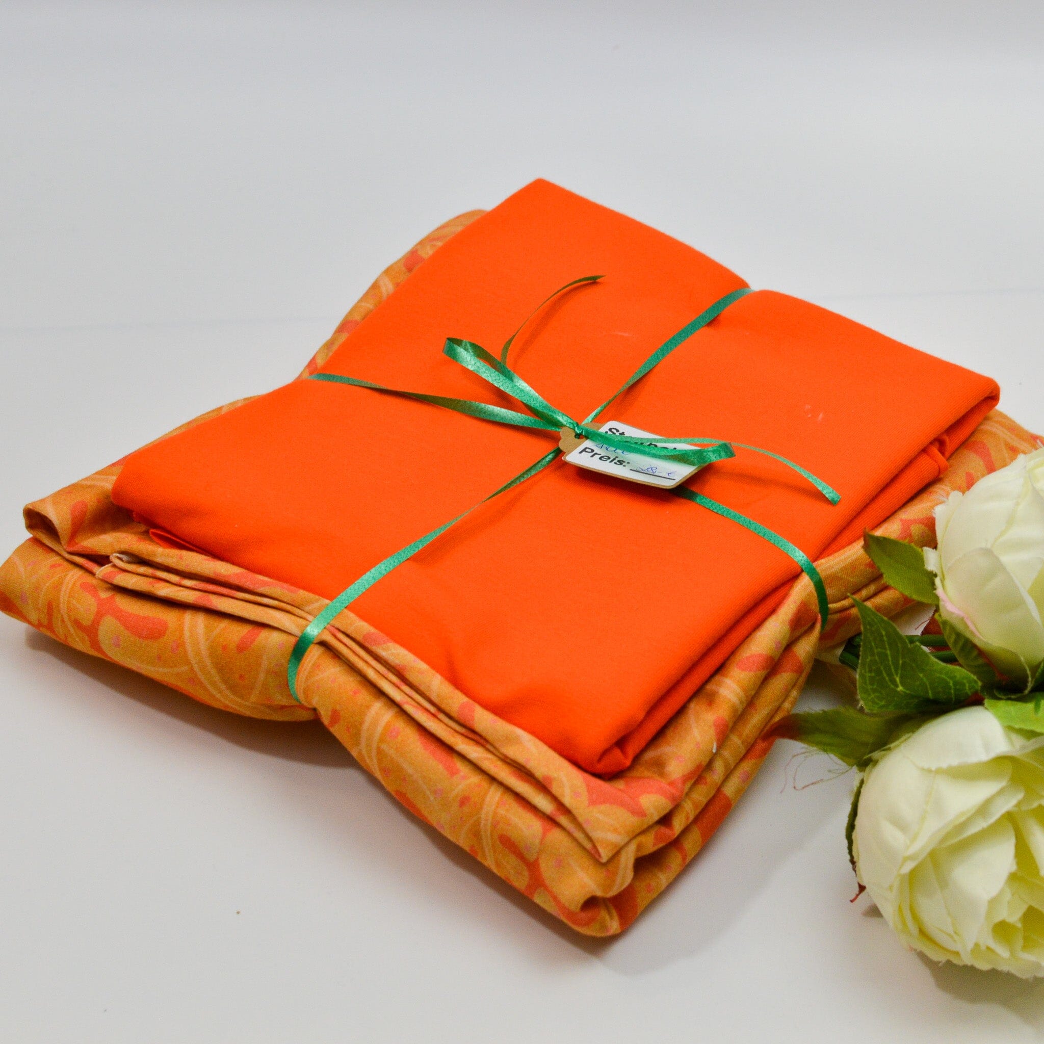 Stoffpaket Jersey & Bündchen – Tropical orange – limitiert Paket poshpinks