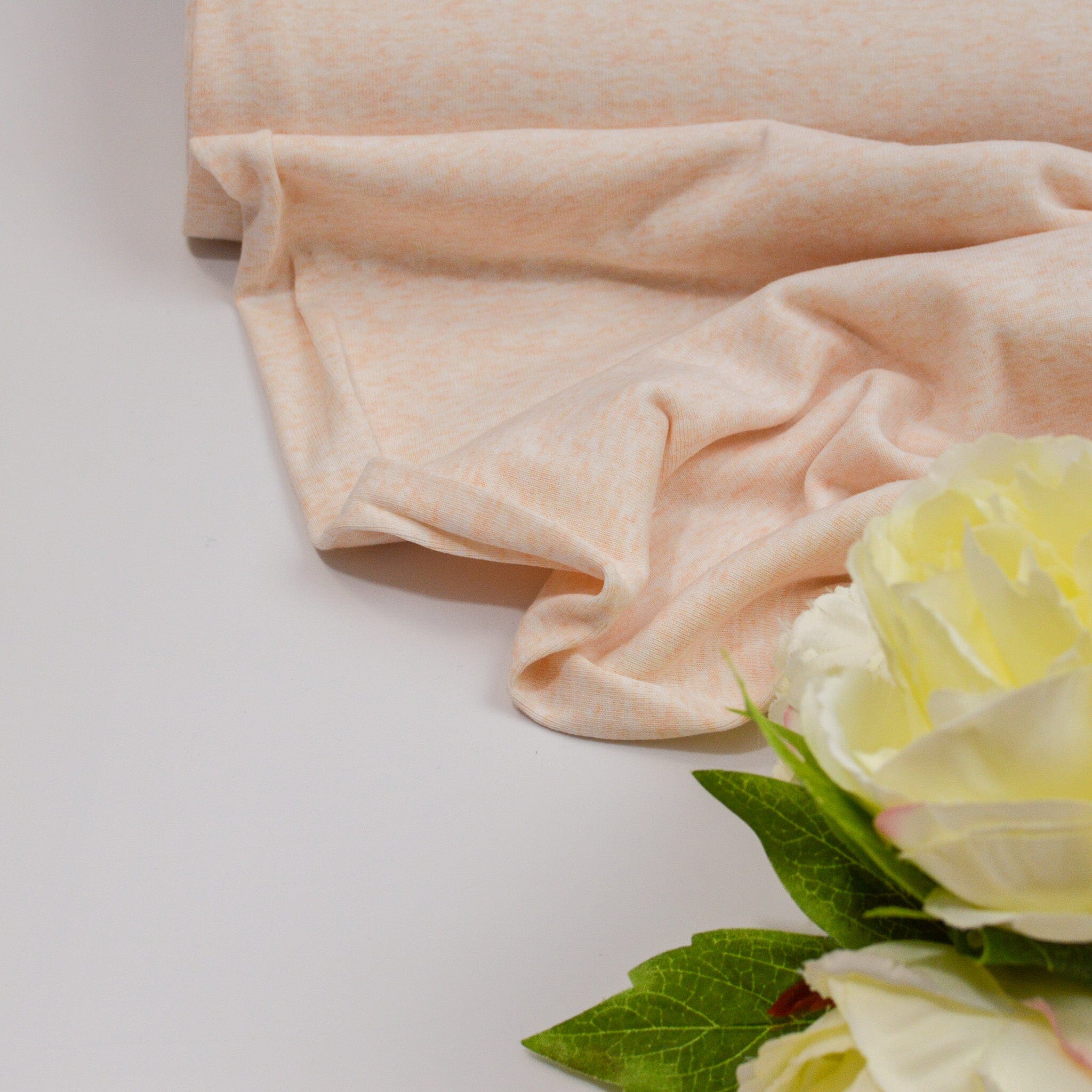 Baumwolljersey - Melange - apricot Fabric poshpinks
