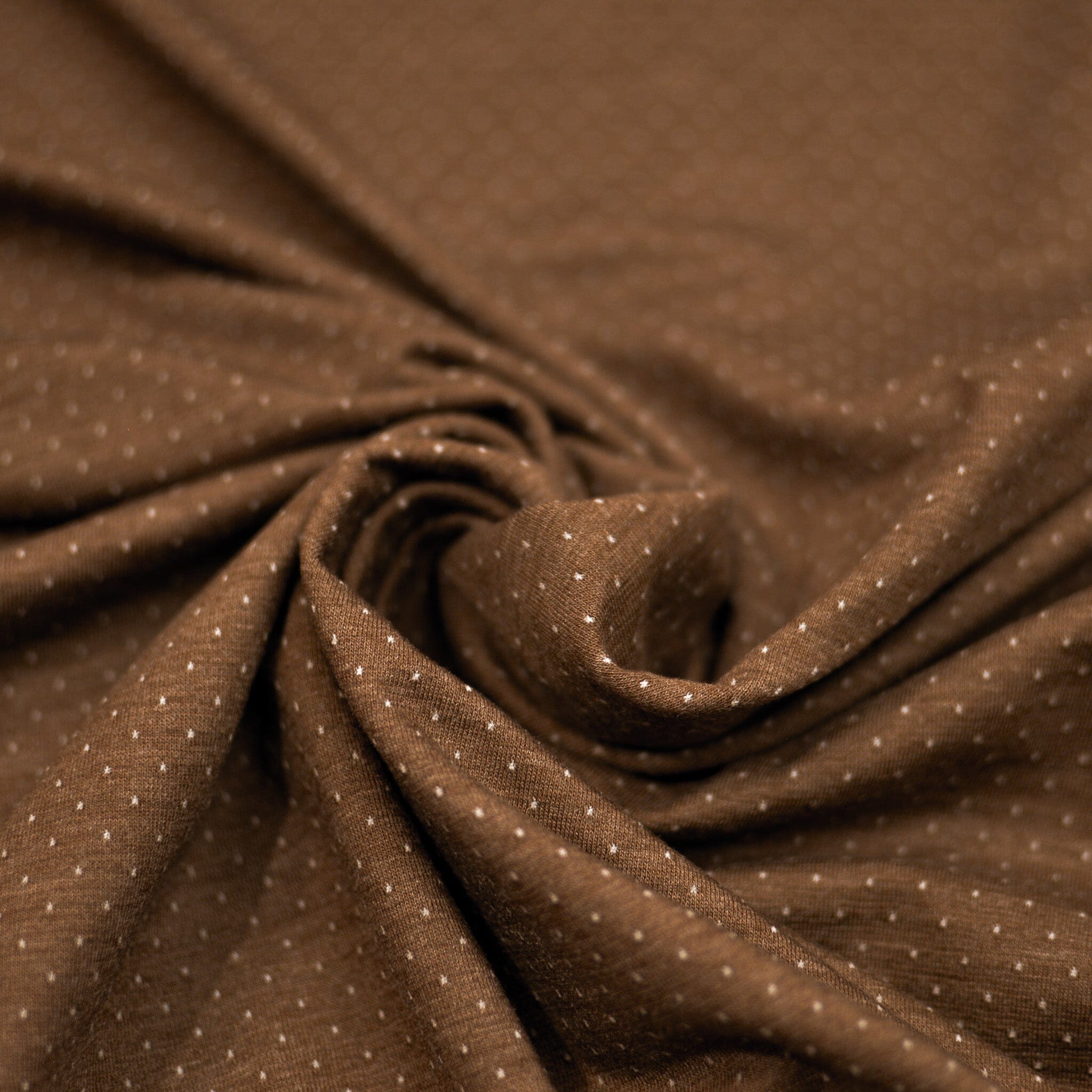 Jacquardjersey - Double Face - Streifen / Punkte - Nougatbraun Fabric poshpinks