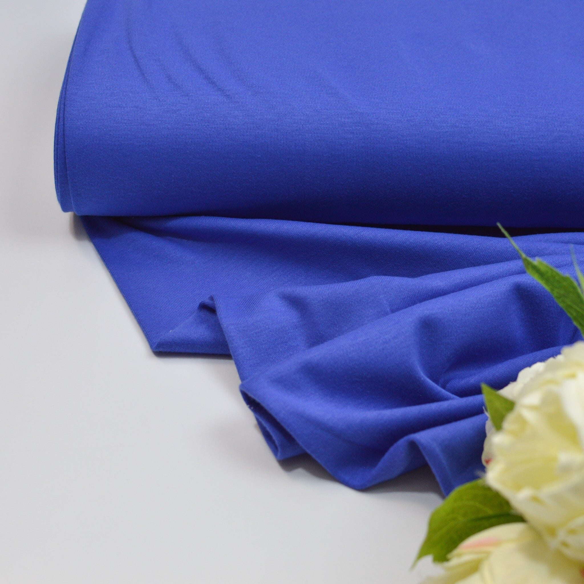Baumwolljersey - Interlock - royalblau - Kombi Ringel Fabric poshpinks