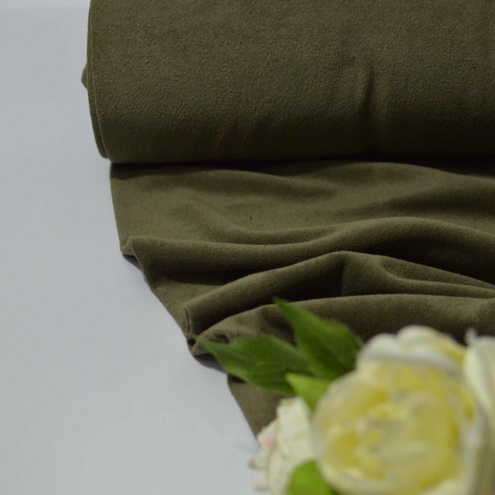 Frotteestoff - Khaki grün Fabric poshpinks