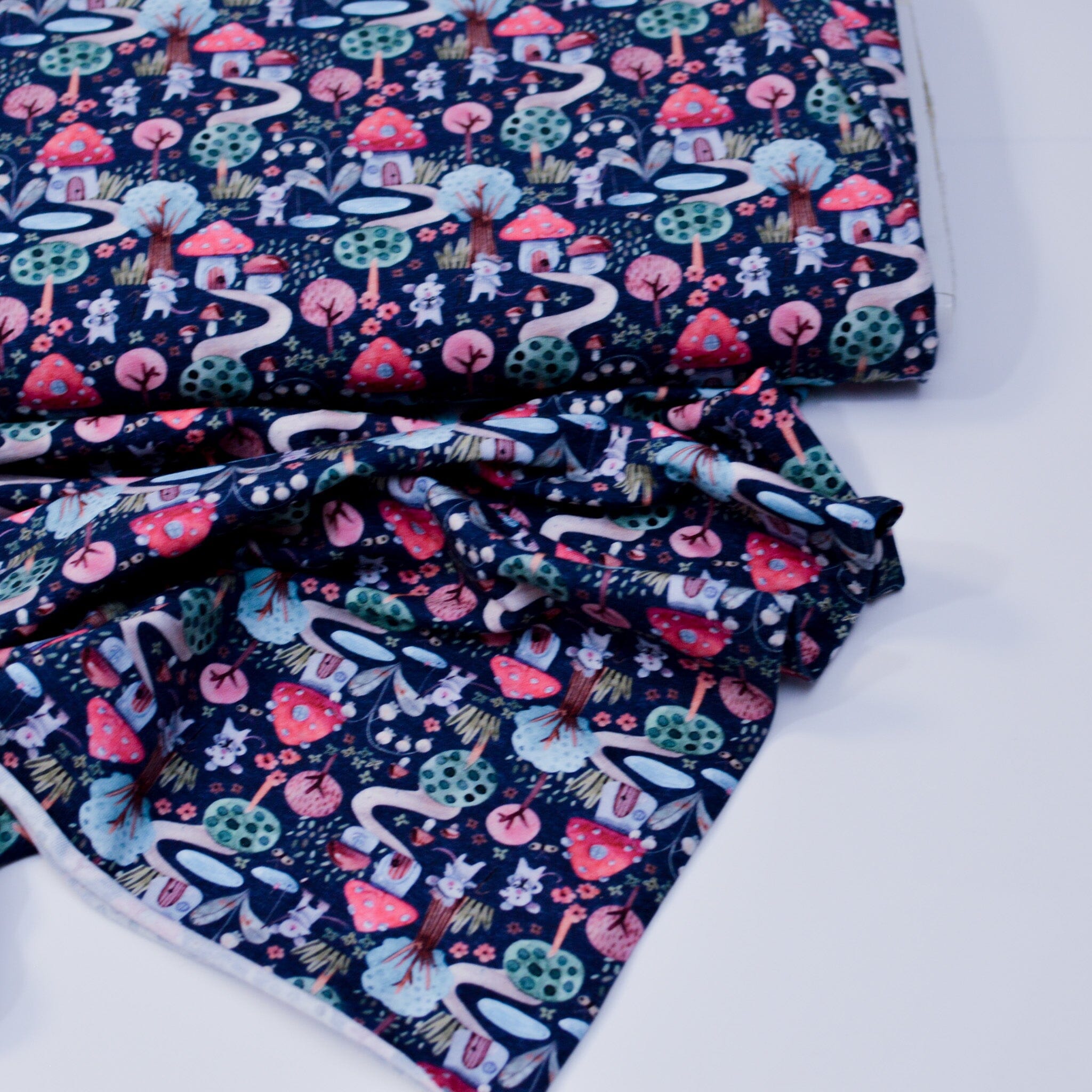 Baumwolljersey - Pilzhäuser Fabric poshpinks