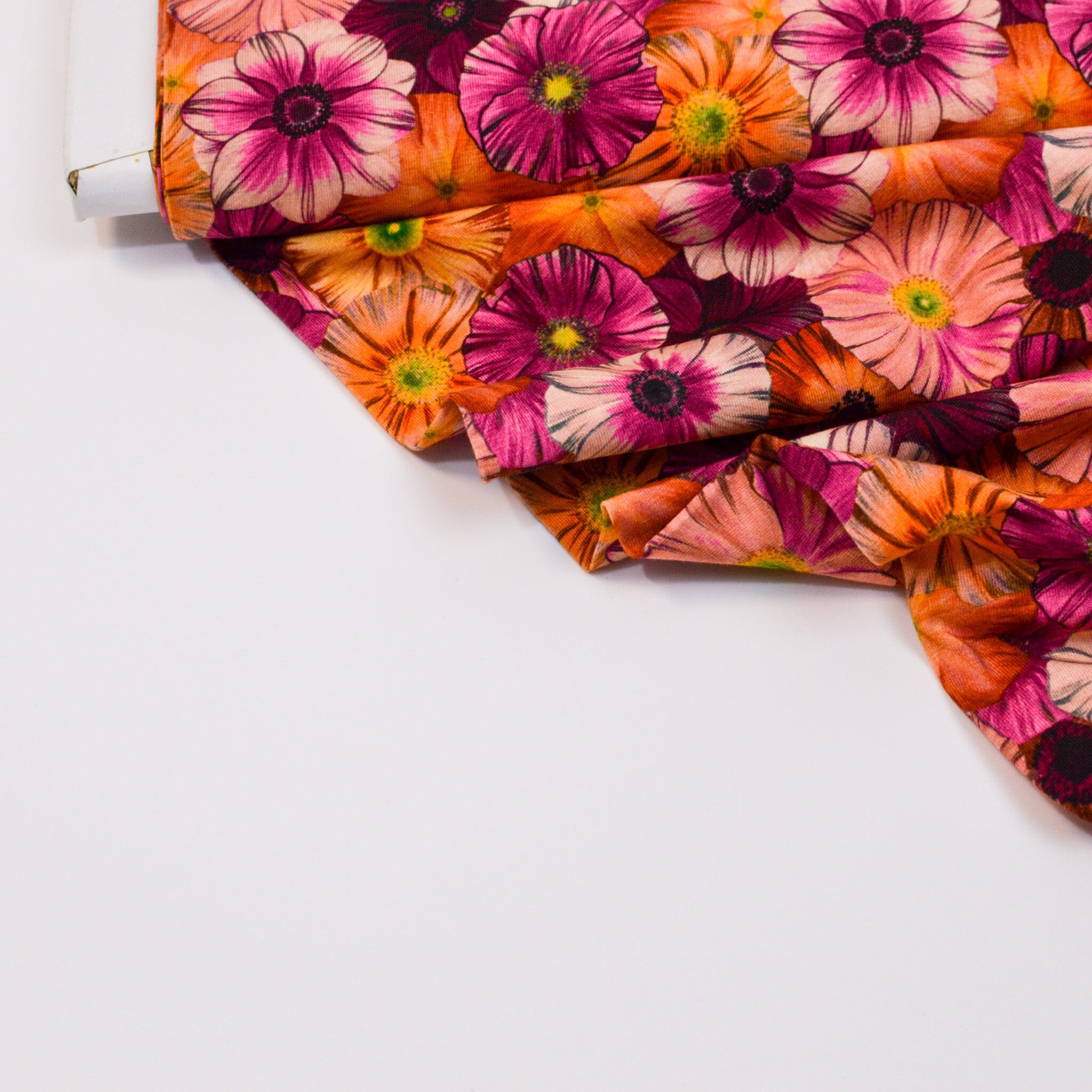 Baumwolljersey - Blumen pink gelb Fabric poshpinks