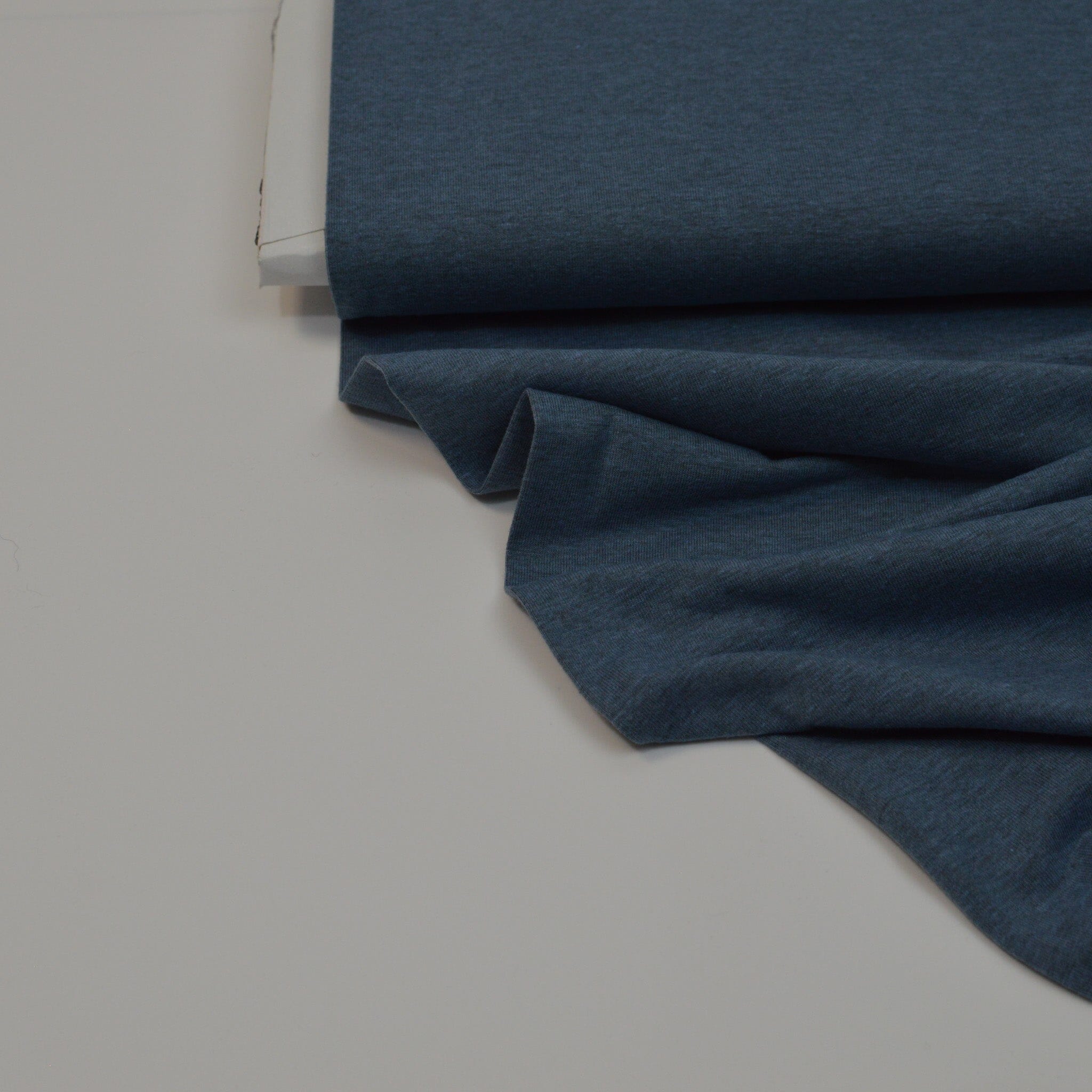 Melangejersey - mittelblau schwarz Fabric poshpinks