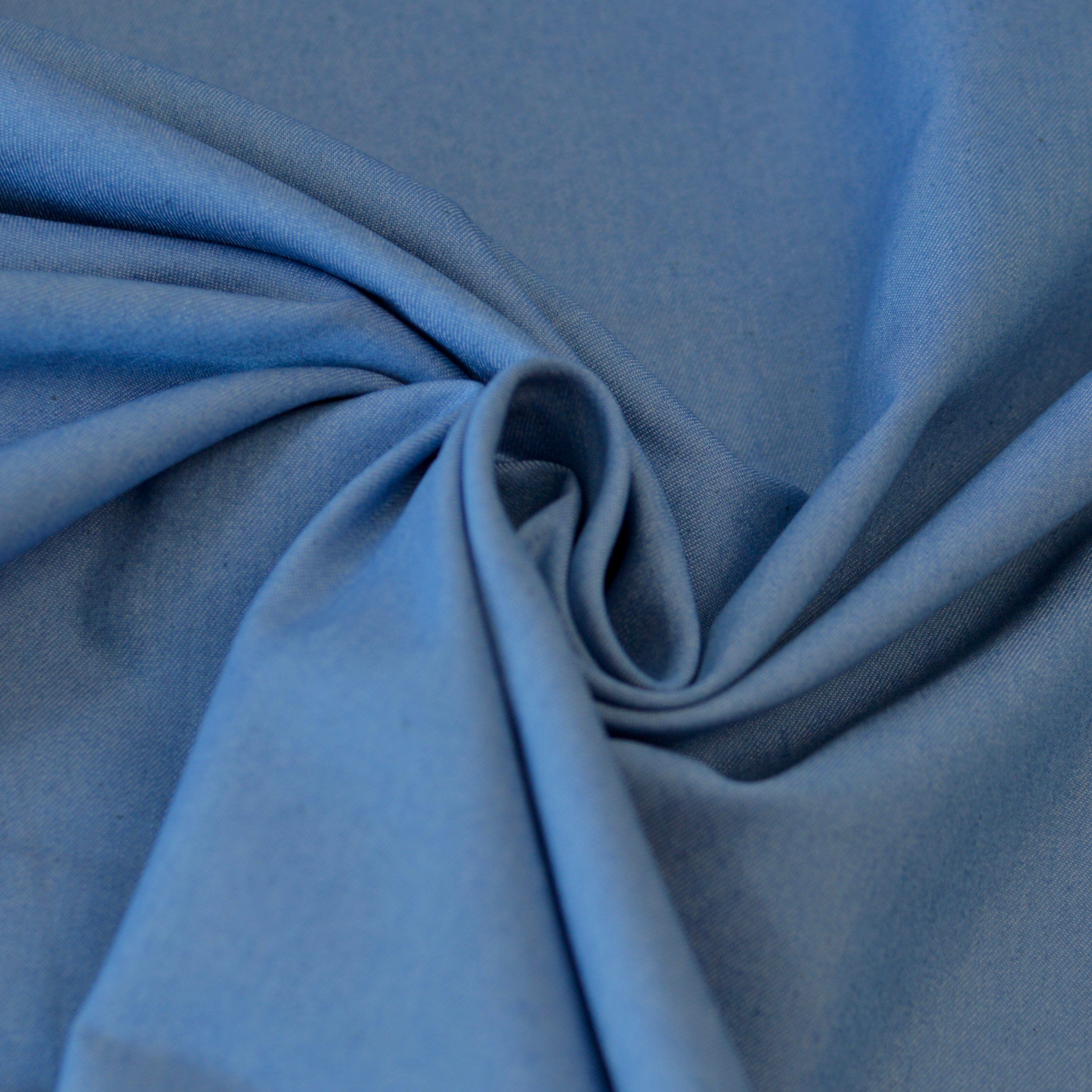 Chambray - stone washed uni - Baumwollmix Webware Fabric poshpinks