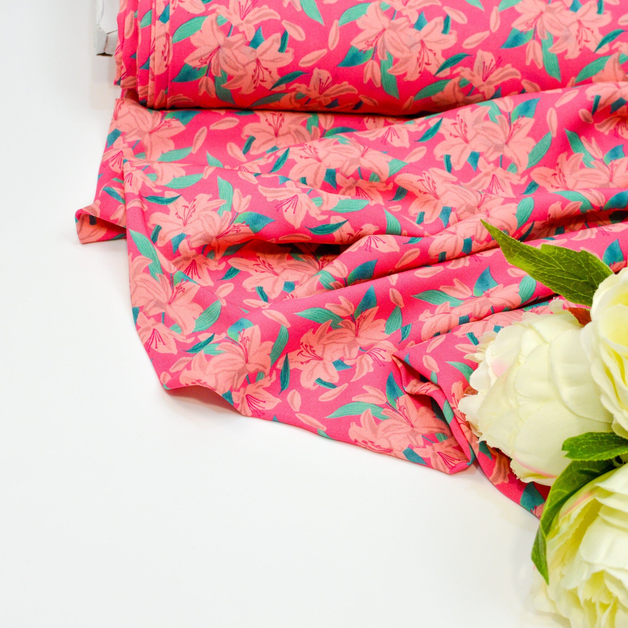 Ecovero™ Viskose - Velithe Petit Rosé Vif - by Theresartventure Fabric poshpinks