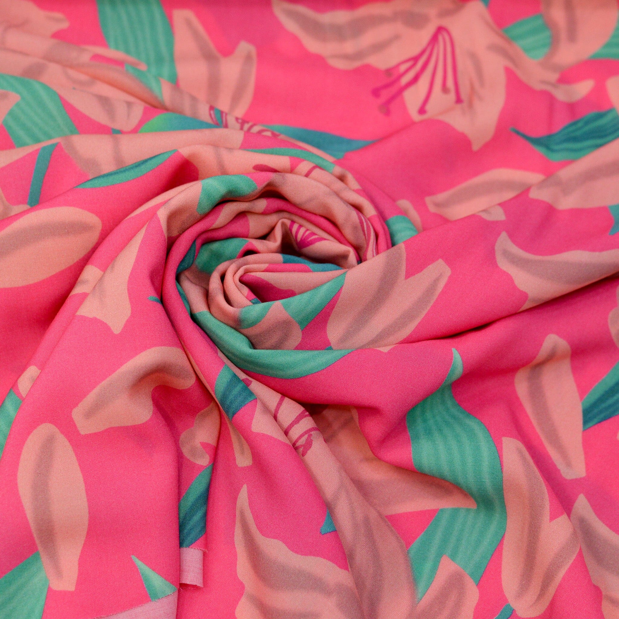 Ecovero™ Viskose - Velithe Grand Rosé Vif - by Theresartventure Fabric poshpinks