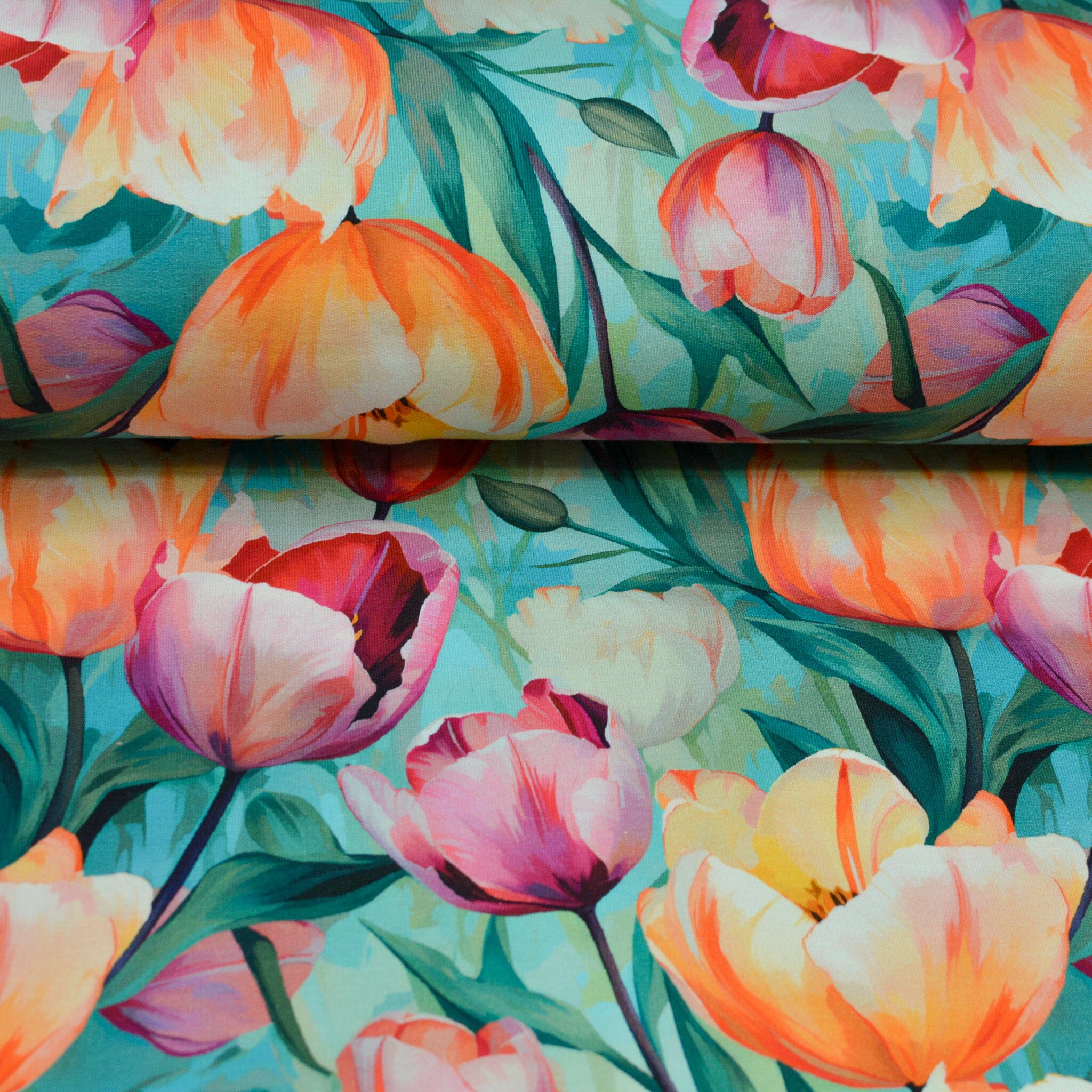 French Terry - Tulpentraum - Grün Fabric poshpinks