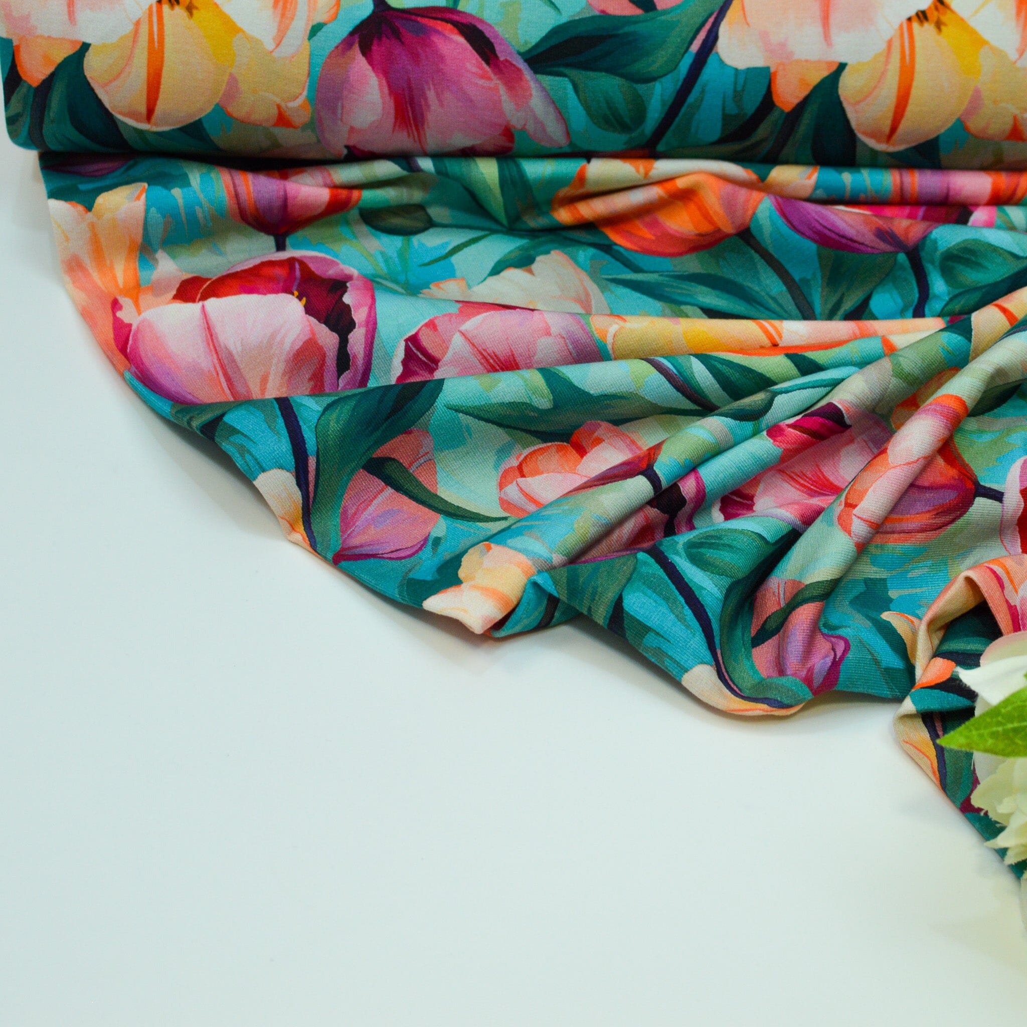 French Terry - Tulpentraum - Grün Fabric poshpinks