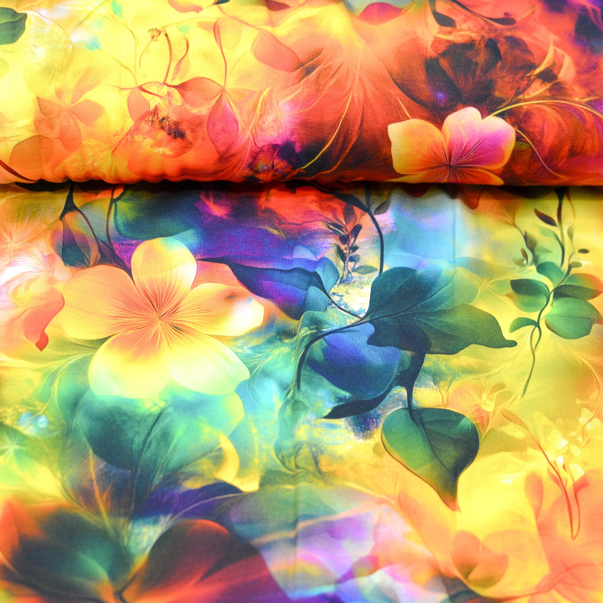 Stoffhändler mit Herz Eigenproduktion 18 - Golden Bloomfire by Tante Ema Fabric poshpinks