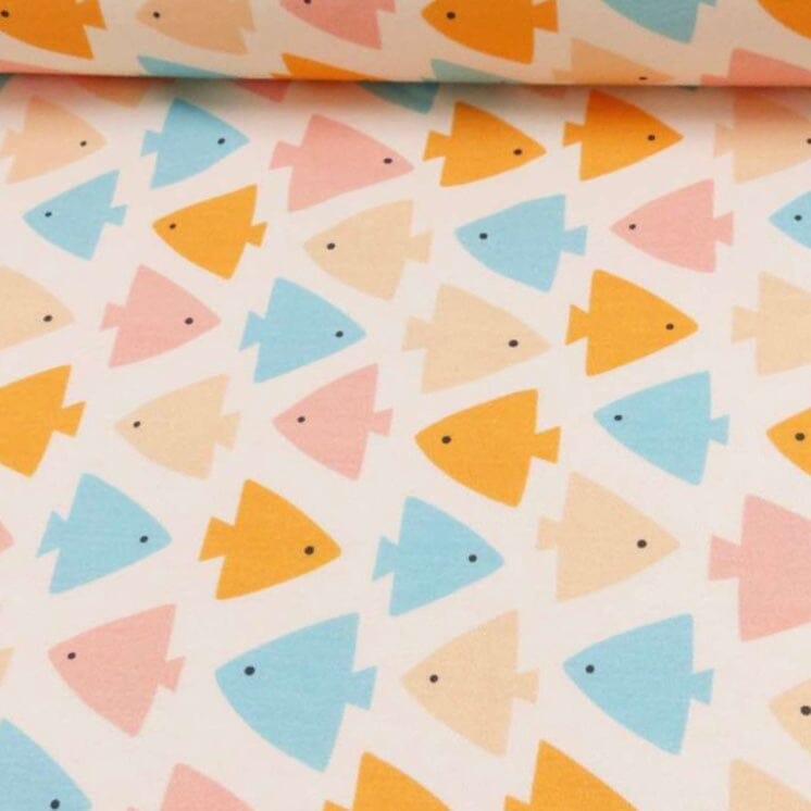 Baumwolljersey - Strandtag - Fische Fabric poshpinks