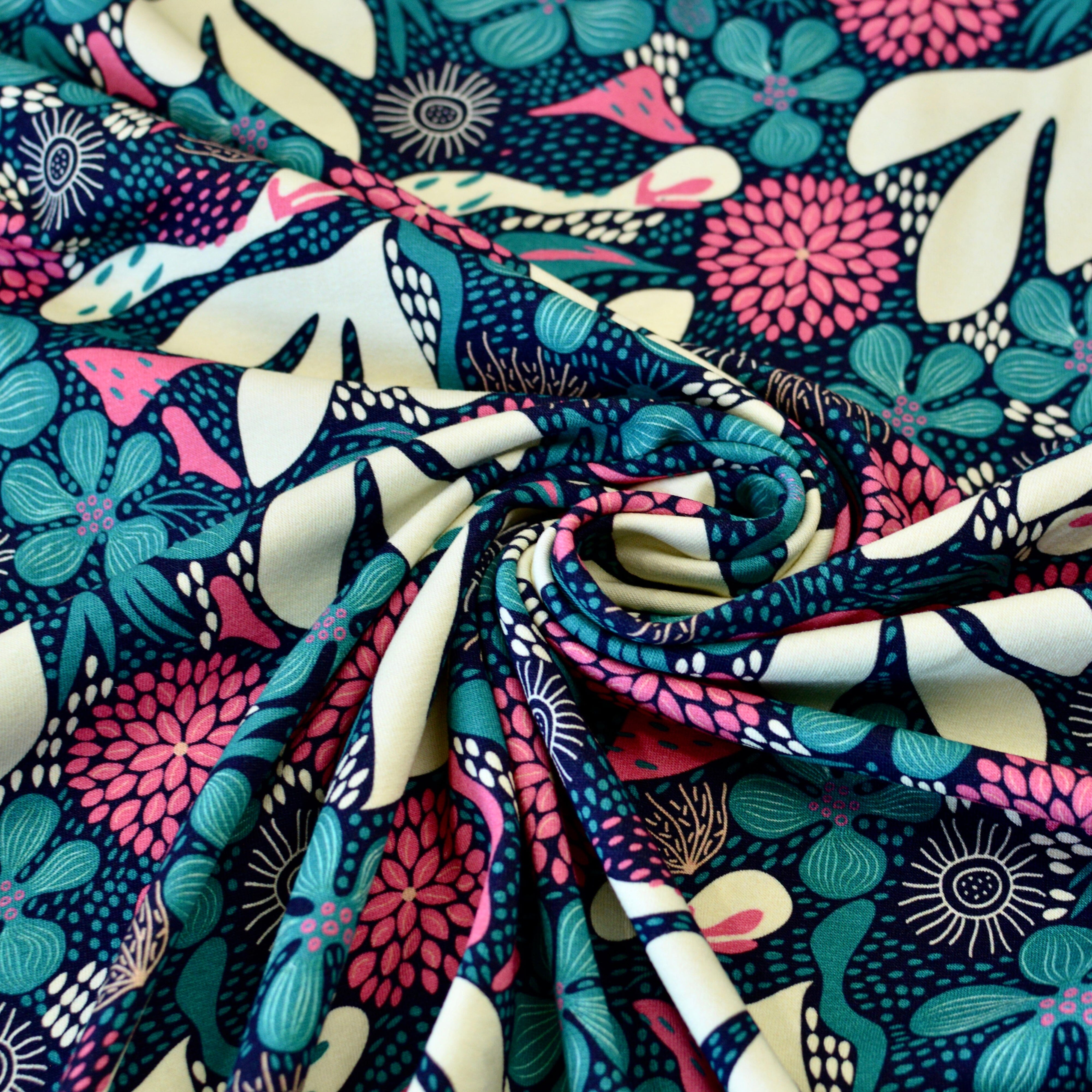 Soft Touch Baumwolljersey - Smilla Autumn Berry Fabric poshpinks