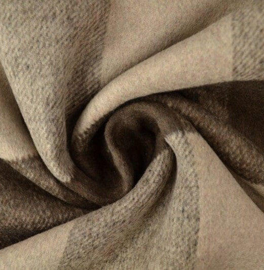 Mantelstoff - Beige braun kariert - angeraut Fabric poshpinks