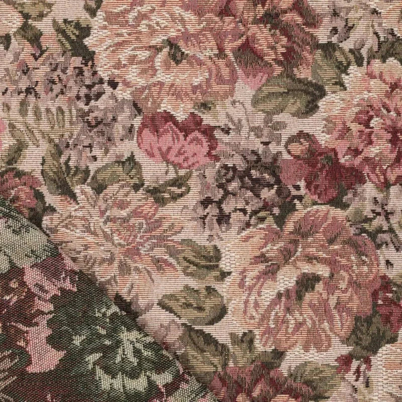 Gobelin / Jacquard / Dekostoff - Tapestry Vintage Roses Fabric poshpinks