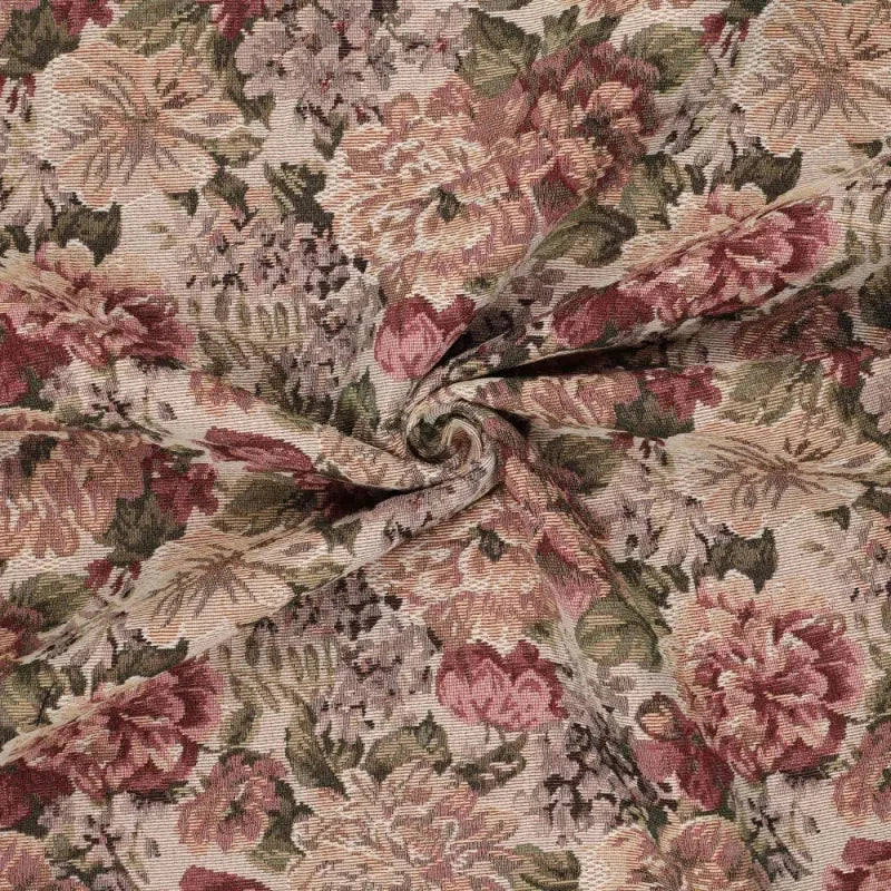 Gobelin / Jacquard / Dekostoff - Tapestry Vintage Roses Fabric poshpinks