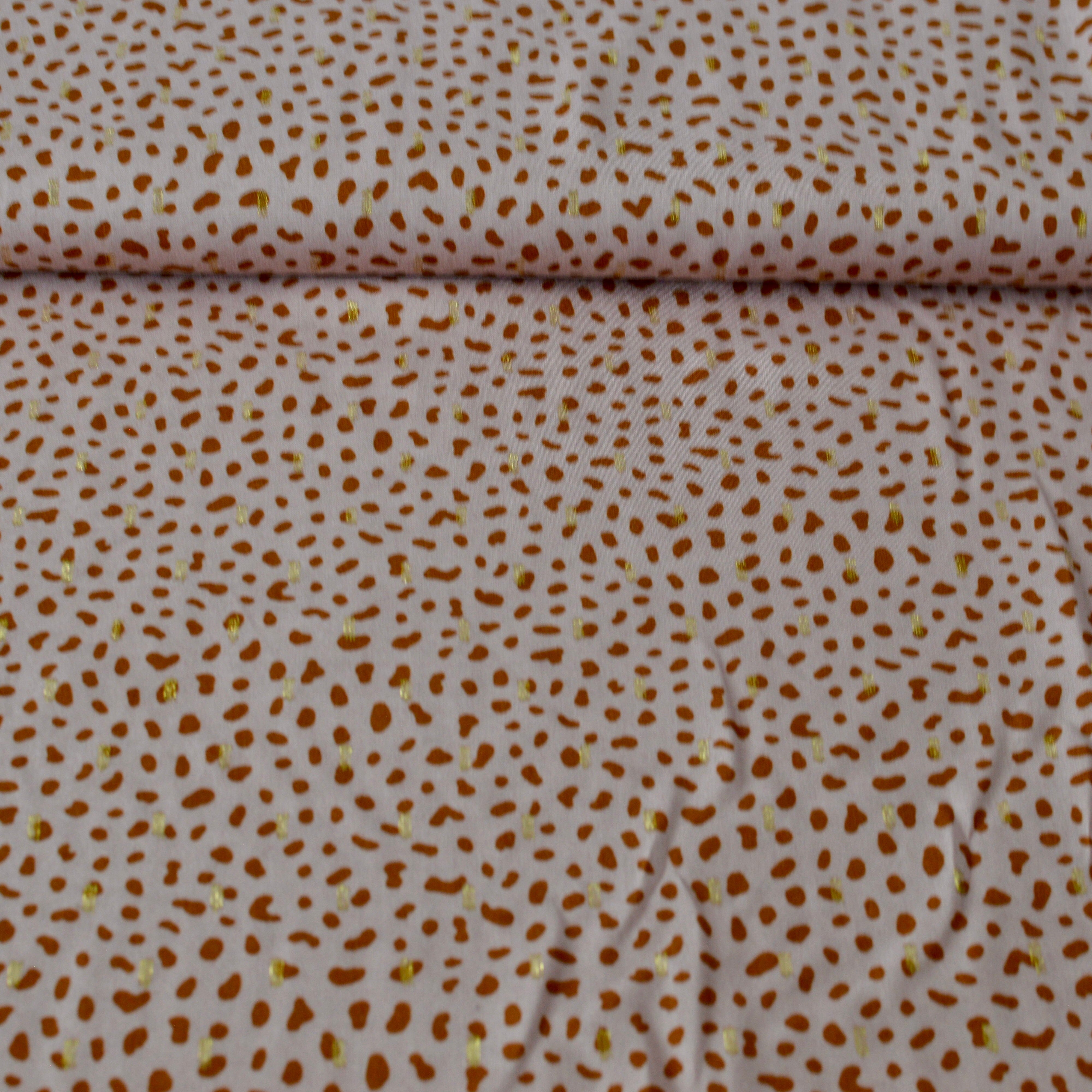 Viskose - Dots & Glitzer - rosa rost Fabric poshpinks