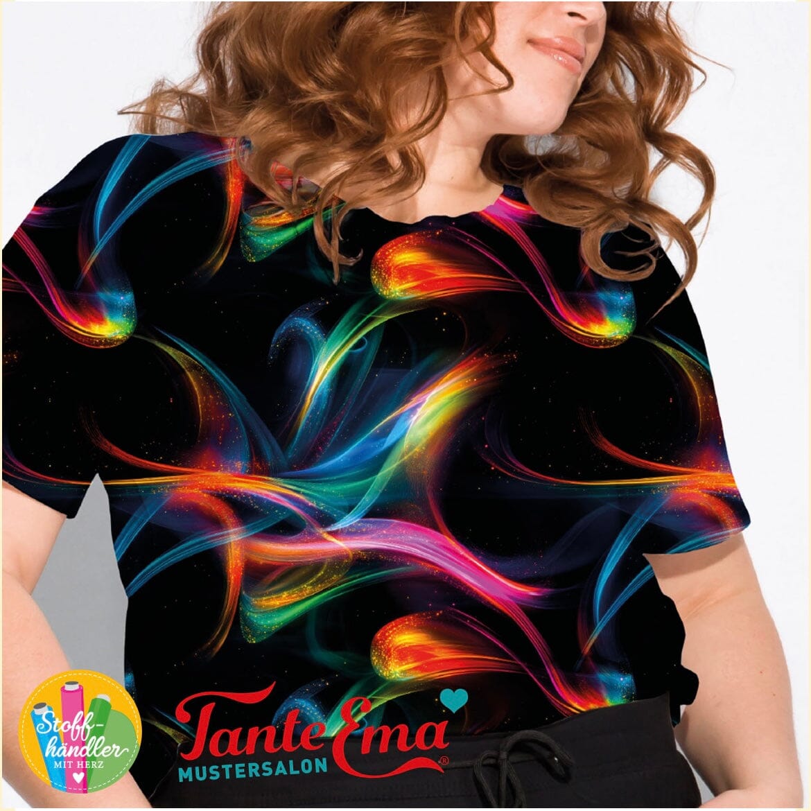 Stoffhändler mit Herz Eigenproduktion 17 - Aqua Flora by Tante Ema Fabric poshpinks