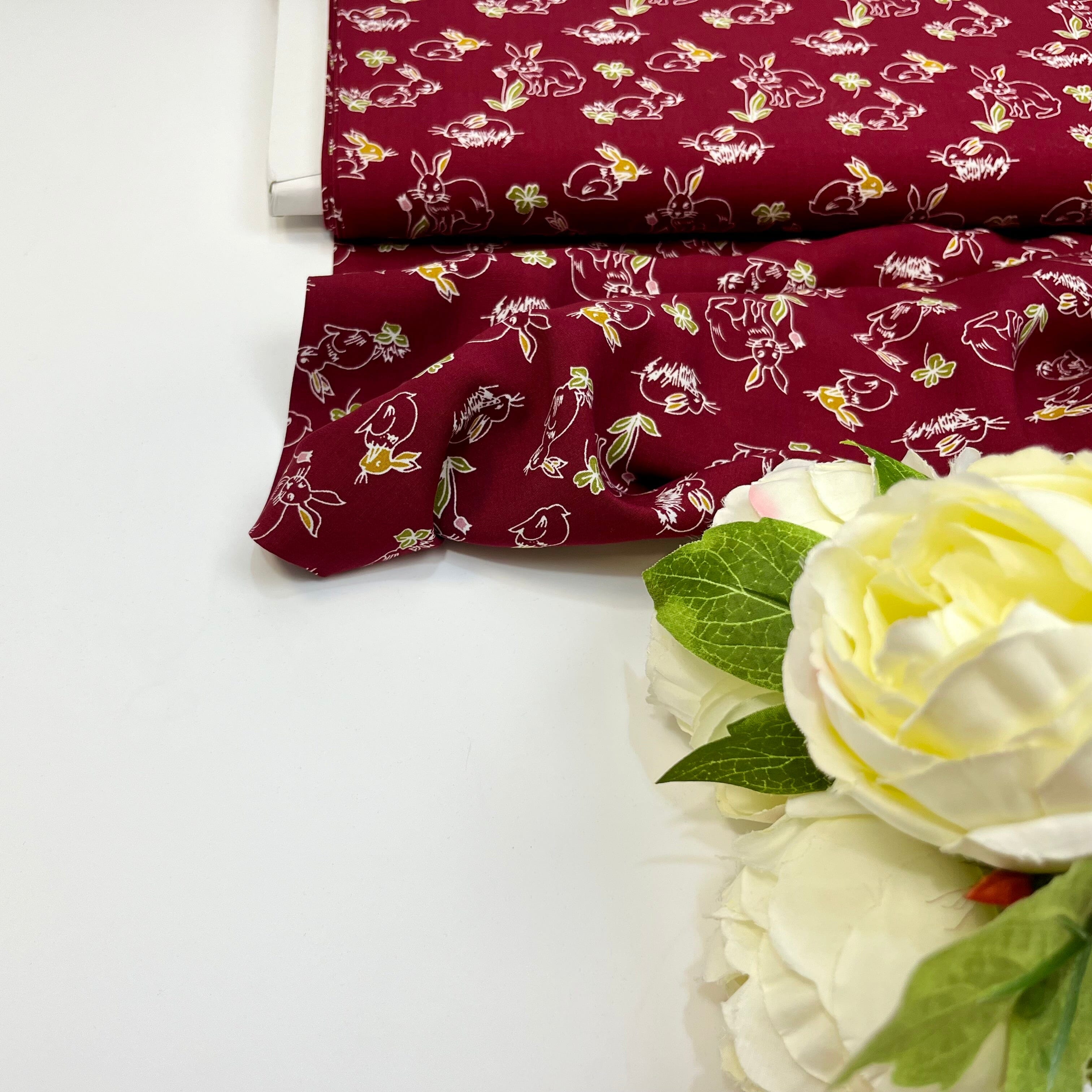 Viskose - Häschen - red Fabric poshpinks