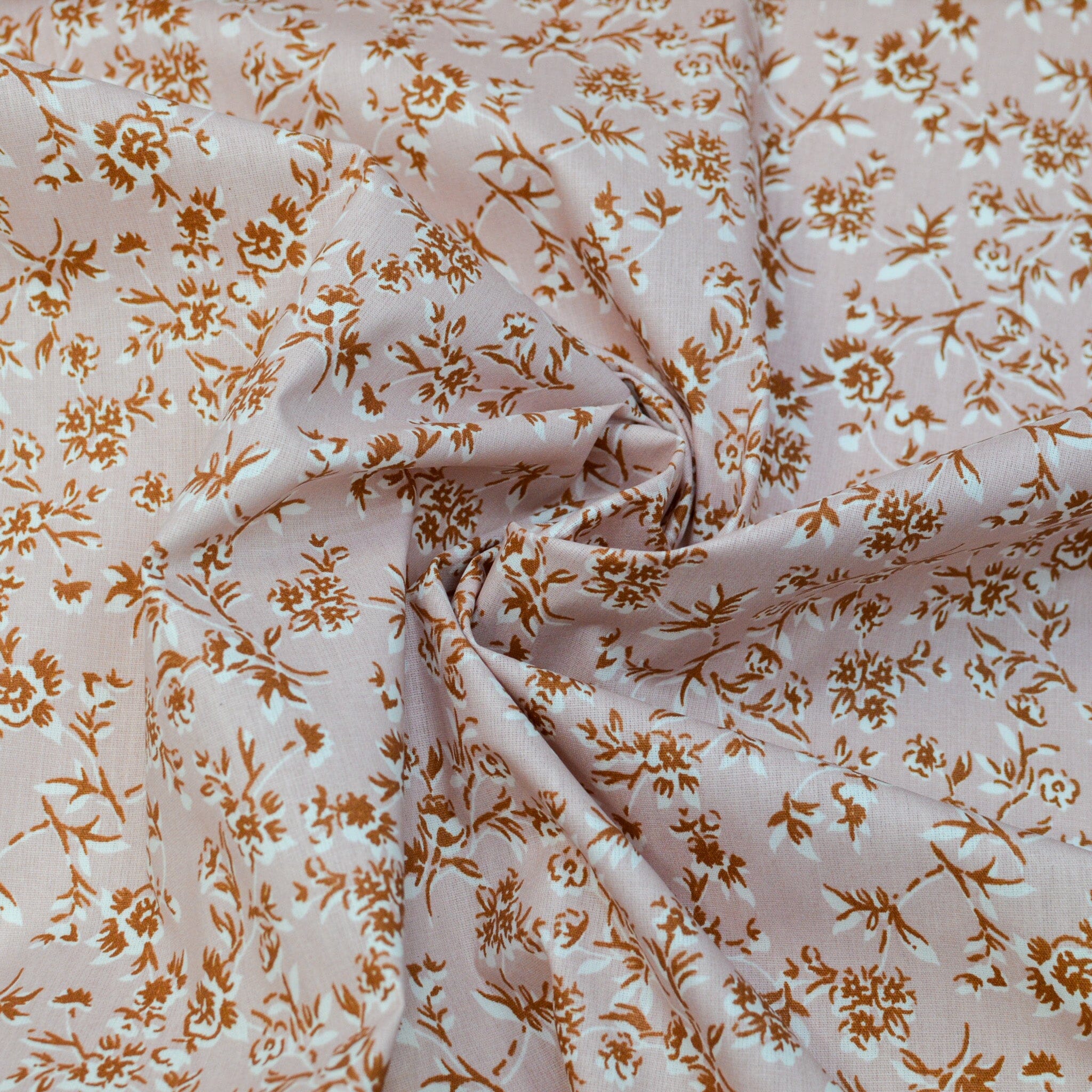 Beschichtete Baumwoll Blümchen - rose rostbraun Fabric poshpinks