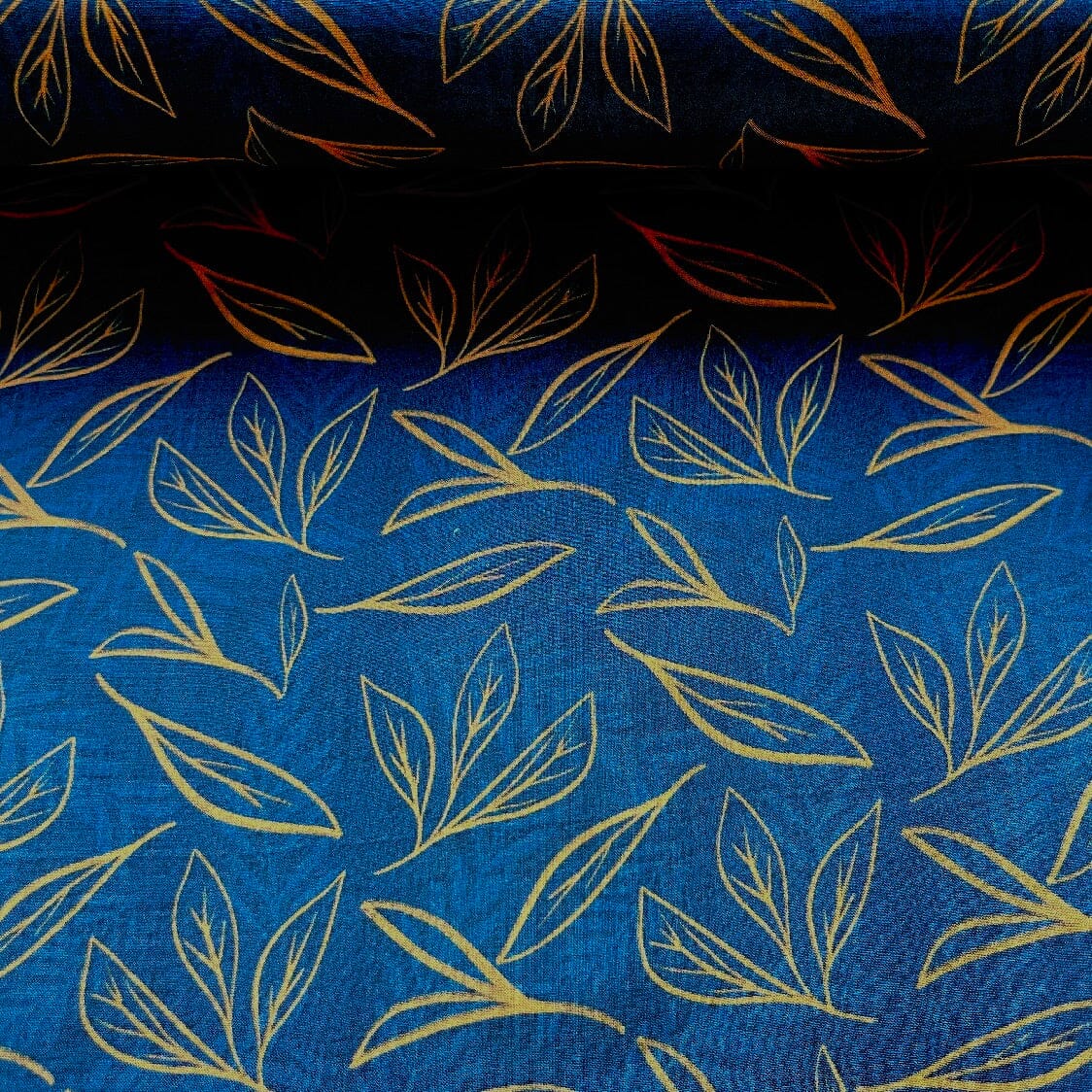 Vorbestellung - Ecovero™ Viskosejersey - Azul Blätter dunkelblau - Eigenproduktion von poshpinks Fabric poshpinks