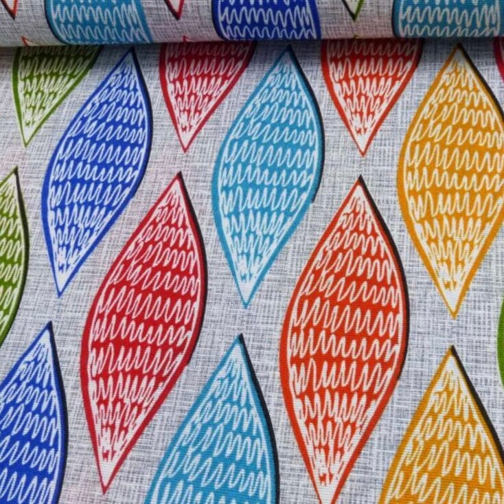 Deko Druck - Panama - bunte Blätter - Fabric poshpinks