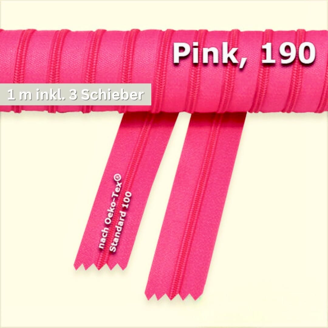 Endlosreißverschluss Helga midi - Meterware Paket poshpinks
