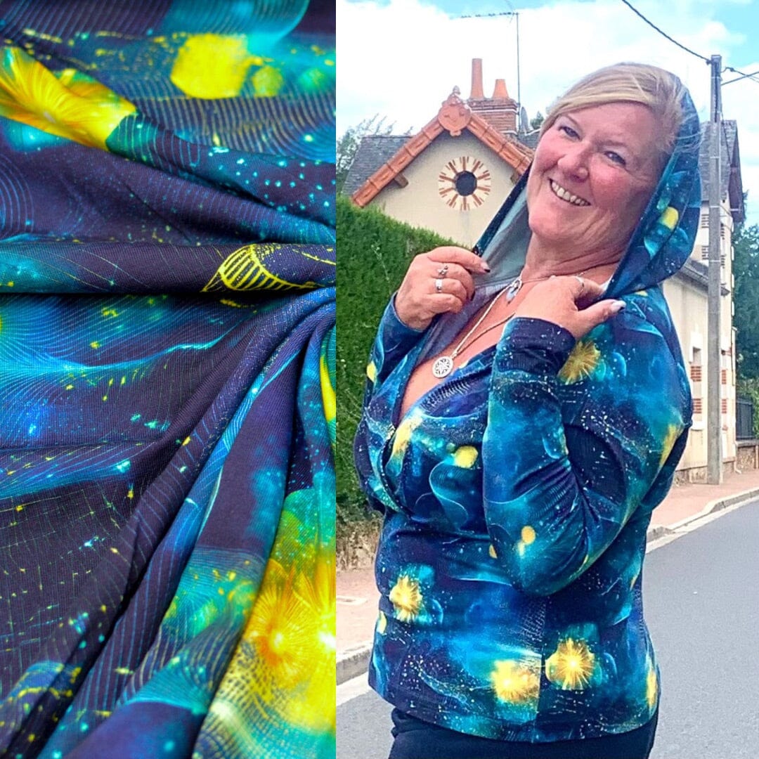 Stoffhändler mit Herz Eigenproduktion 18 - Starlight Currents by Tante Ema Fabric poshpinks