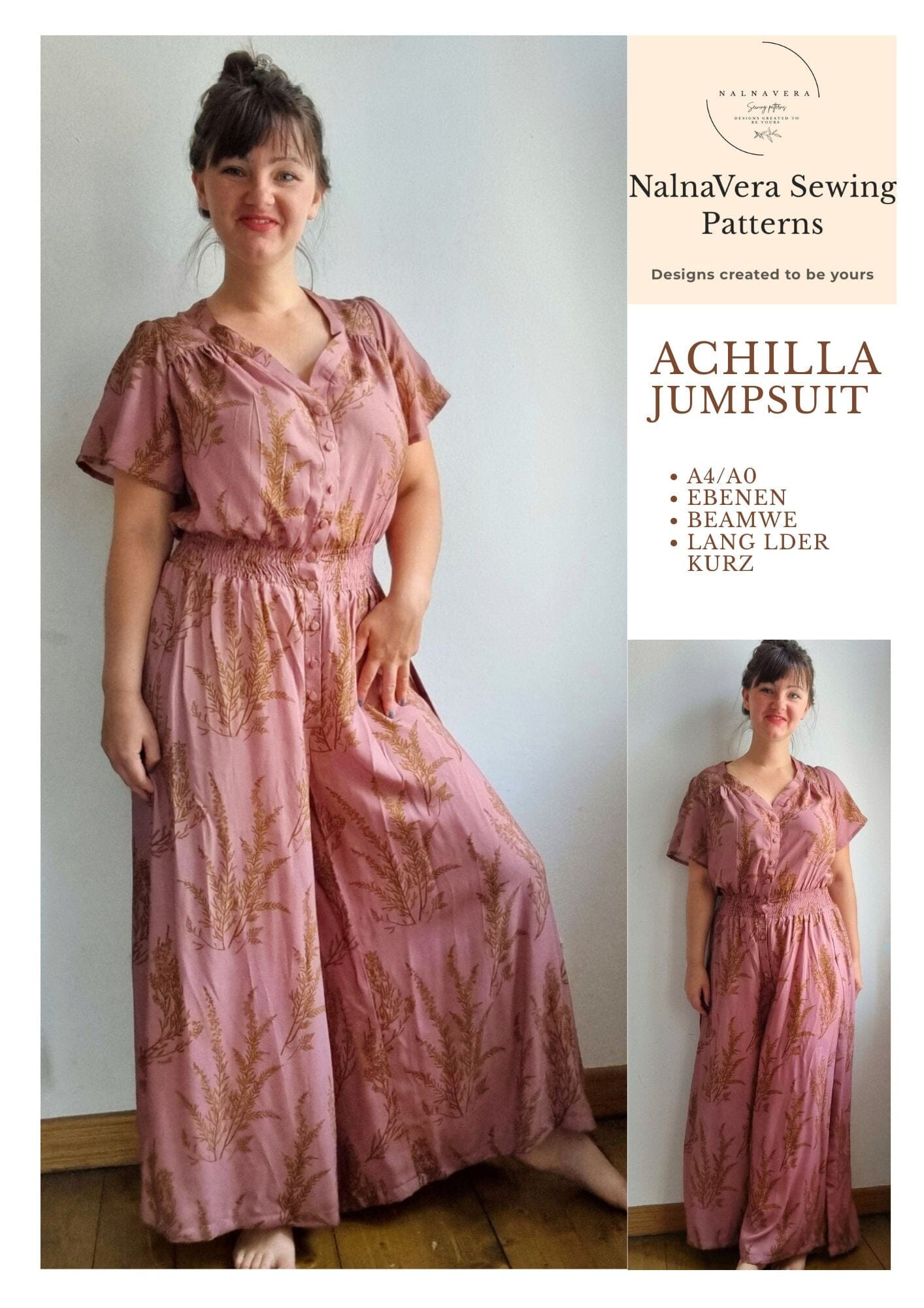 Nalnavera Papierschnittmuster - Achilla - Jumpsuit Schnittmuster poshpinks