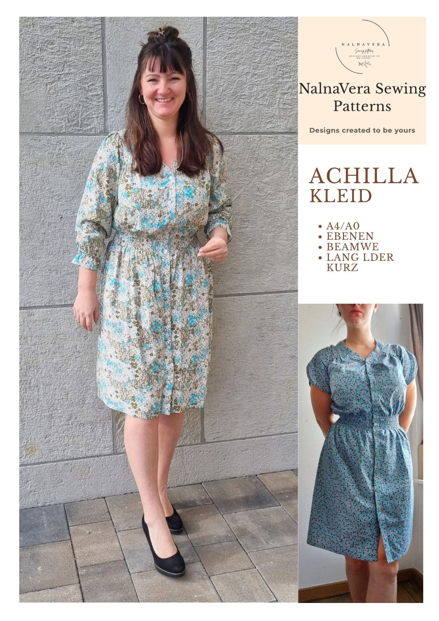 Nalnavera Papierschnittmuster - Achilla - Kleid Schnittmuster poshpinks