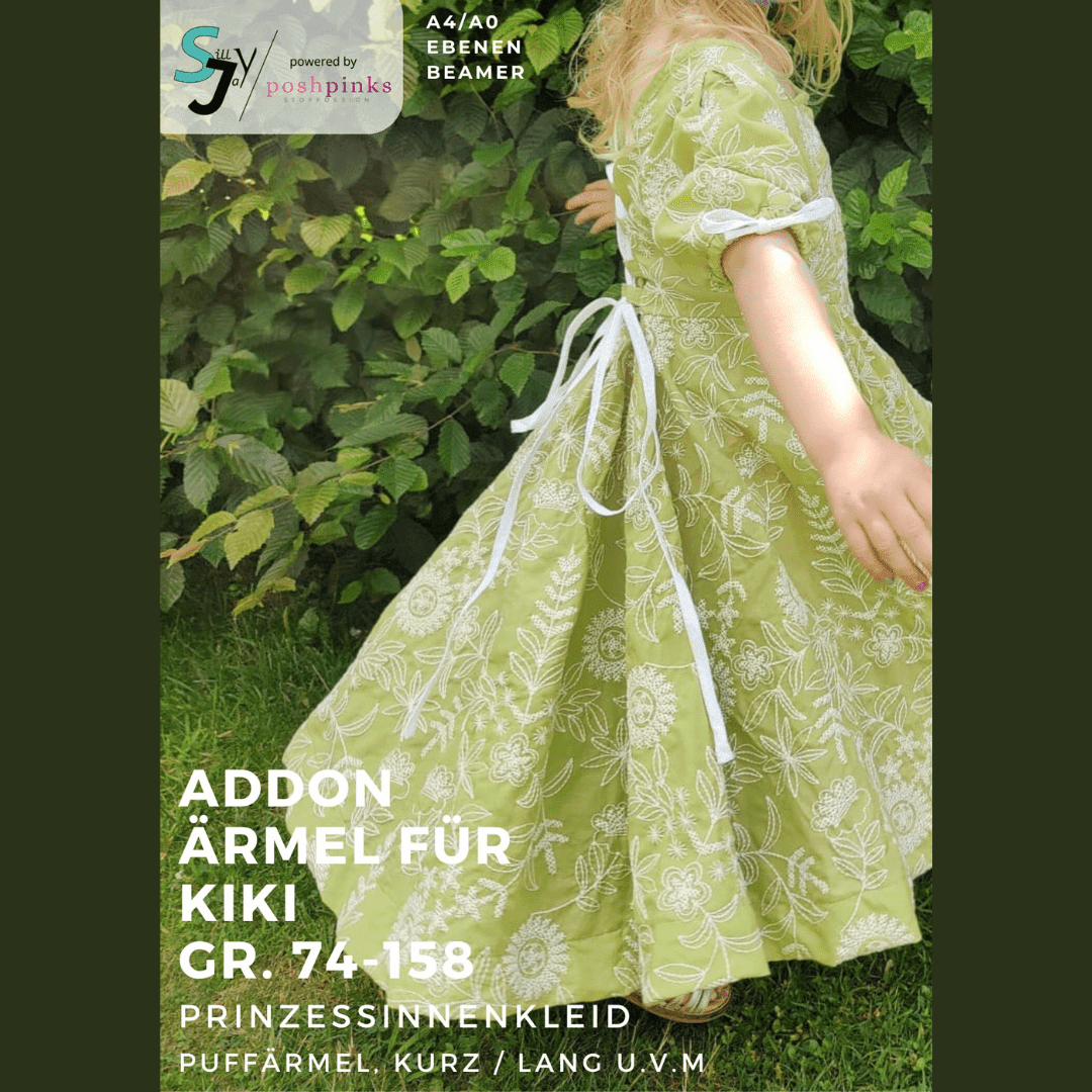 Addon Ärmel Kiki Prinzessinnenkleid 74-158 Schnittmuster poshpinks