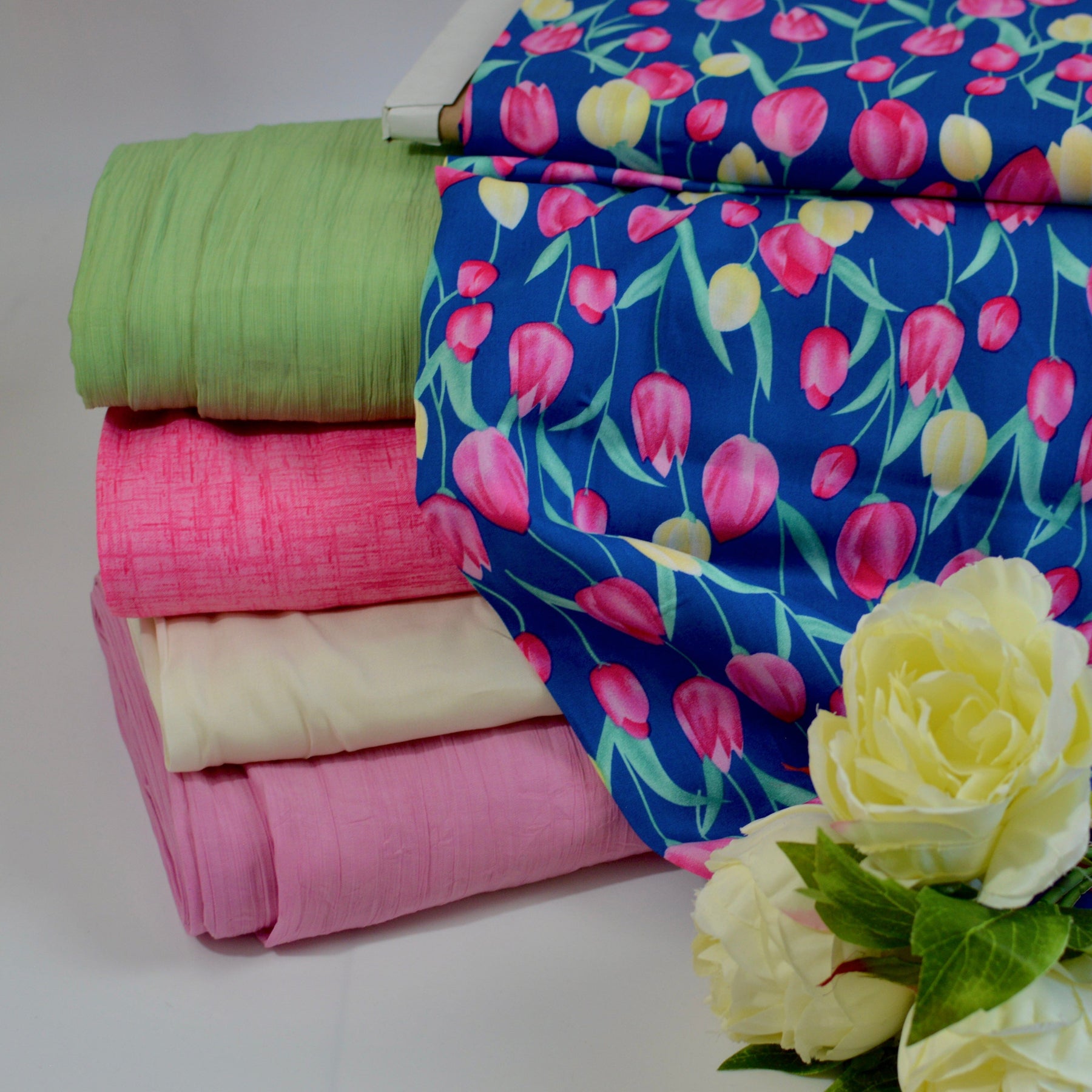 Viskose - gecrashed Glamlook Pistaziengrün Fabric poshpinks