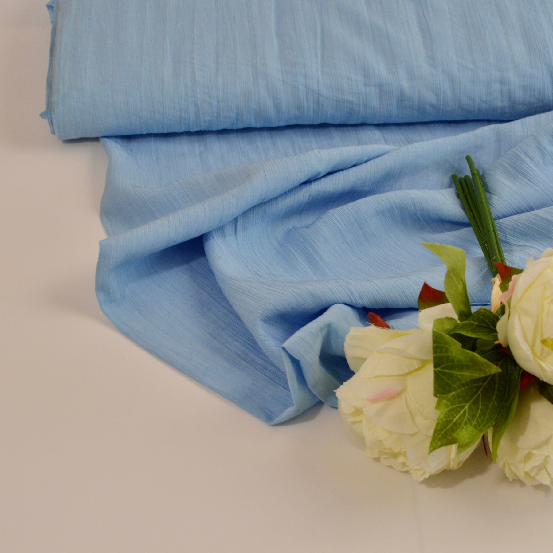 Viskose - gecrashed Glamlook Babyblau Fabric poshpinks