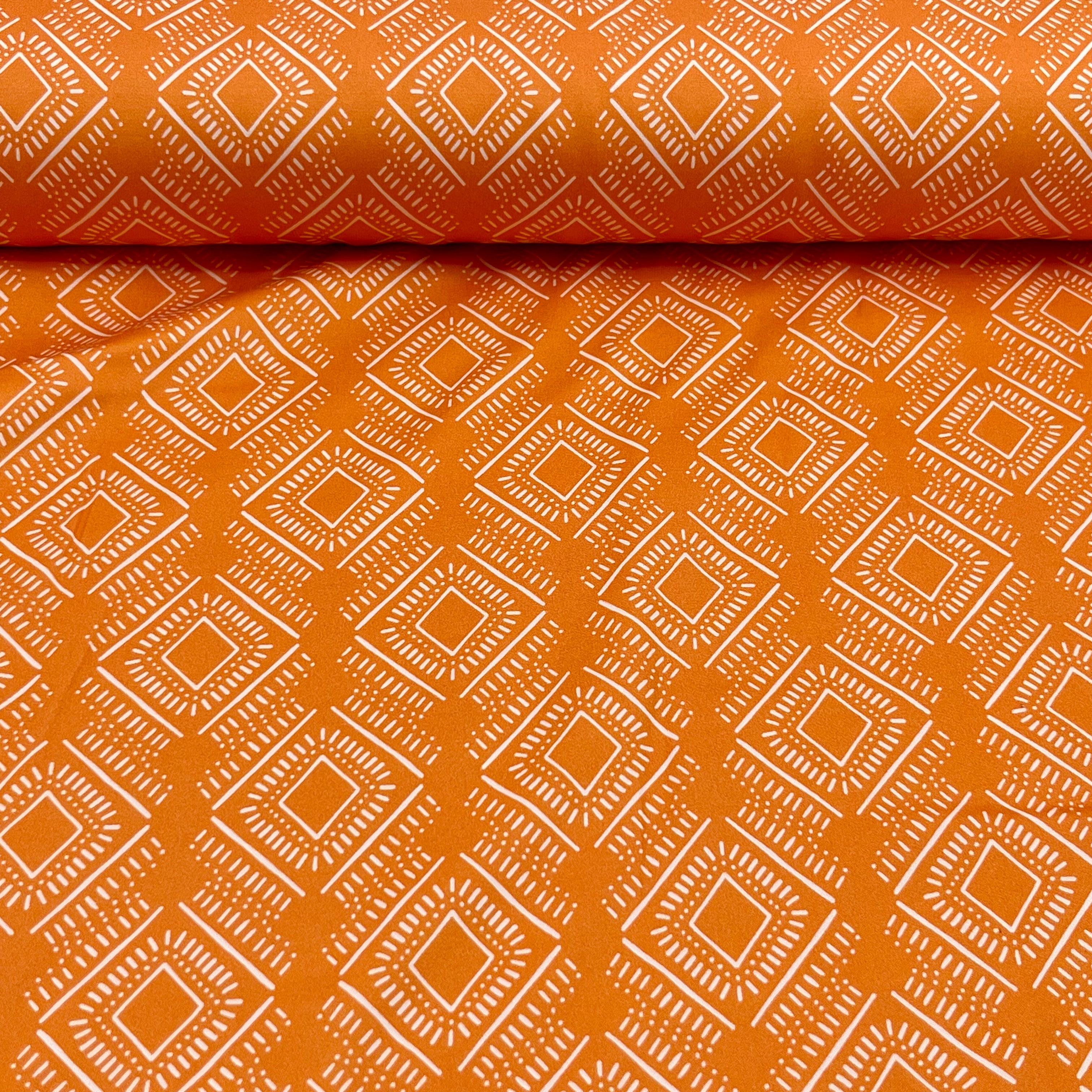 Tencelsatin - Rhonda Ikat Marigold Fabric poshpinks