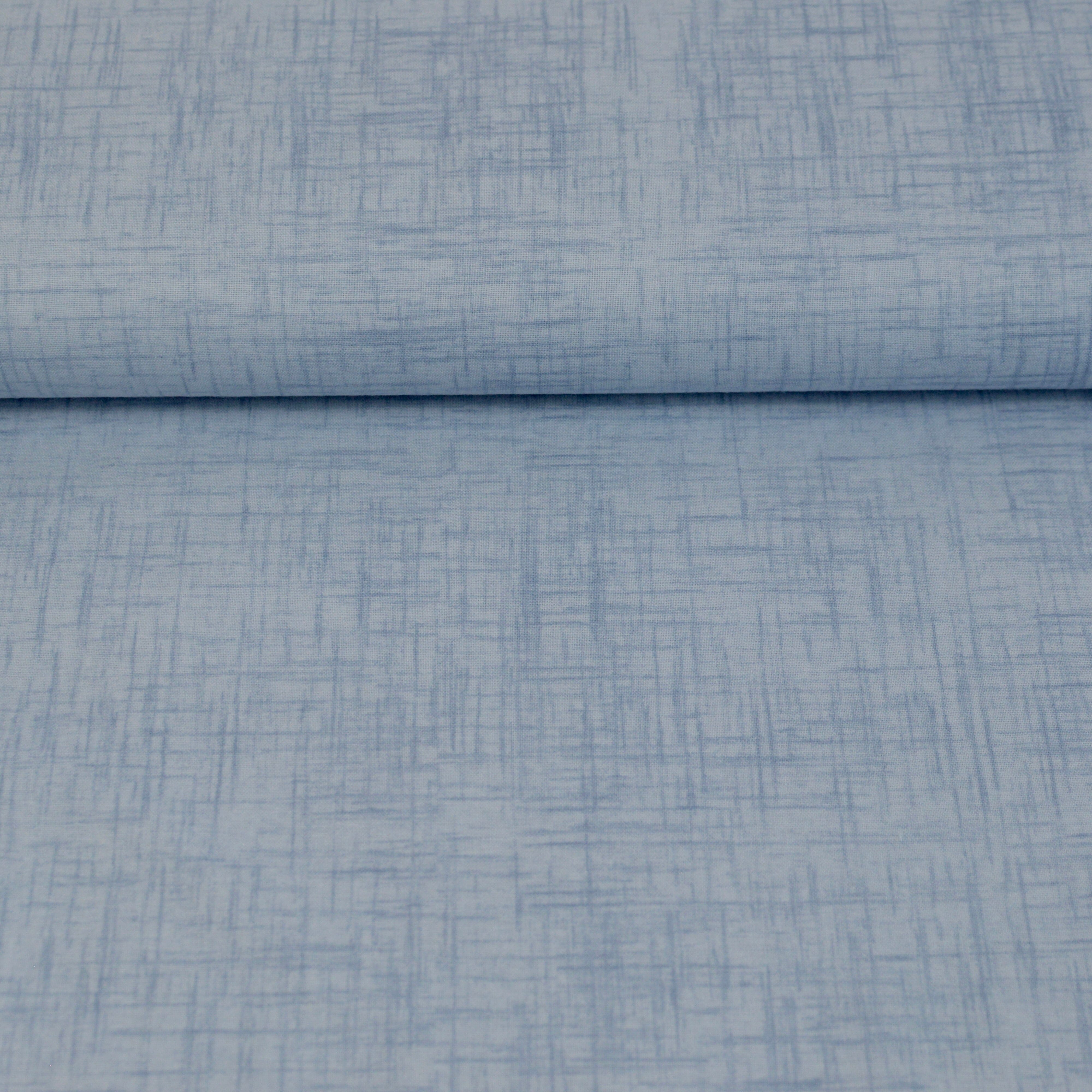 Baumwoll Cretonne - Webware mit Muster in Leinenoptik - jeansblau Fabric poshpinks