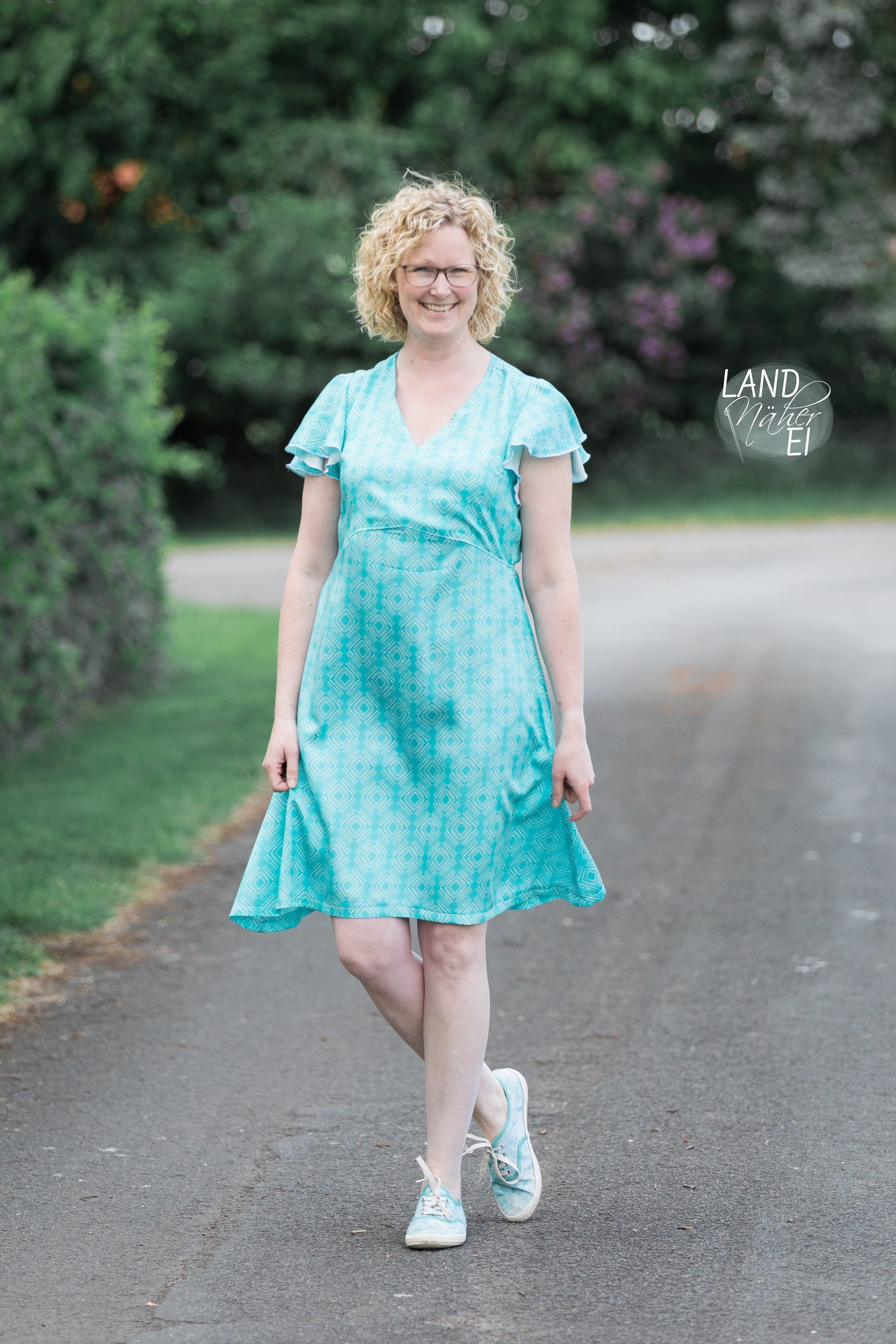 Tencelsatin - Rhonda Ikat Ocean Fabric poshpinks