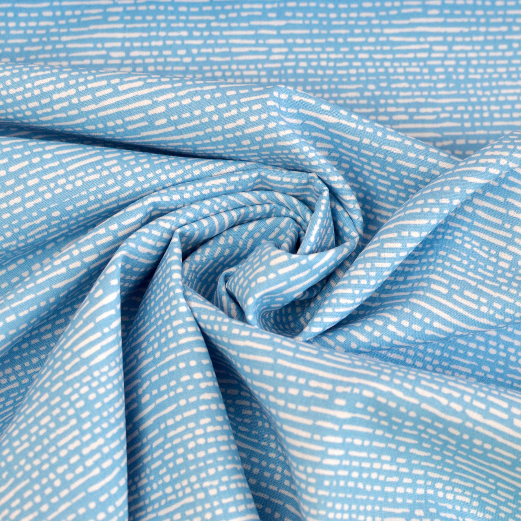 Baumwoll Popeline - micro scratchy stripes - türkis Fabric poshpinks