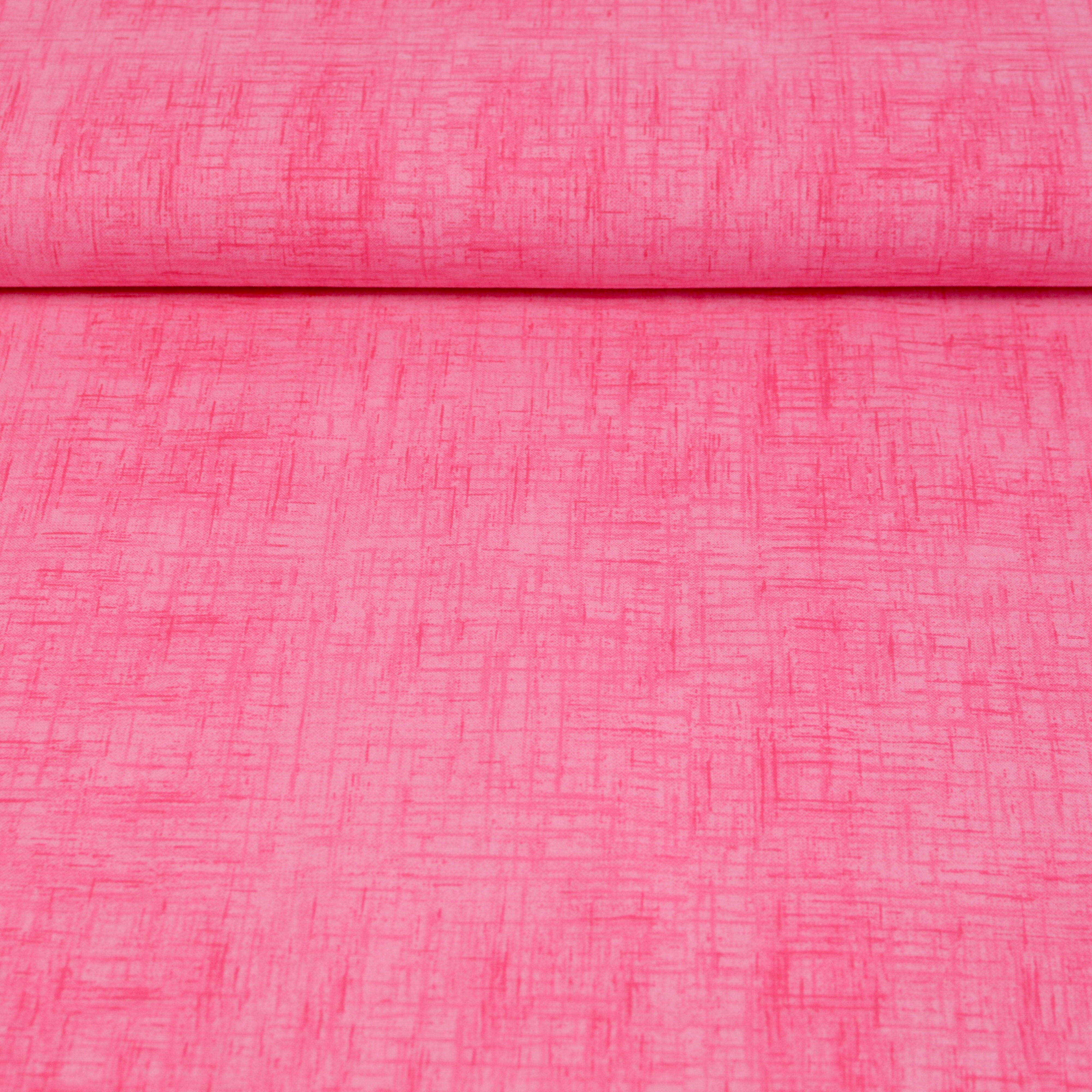 Baumwoll Cretonne - Webware mit Muster in Leinenoptik - pink Fabric poshpinks