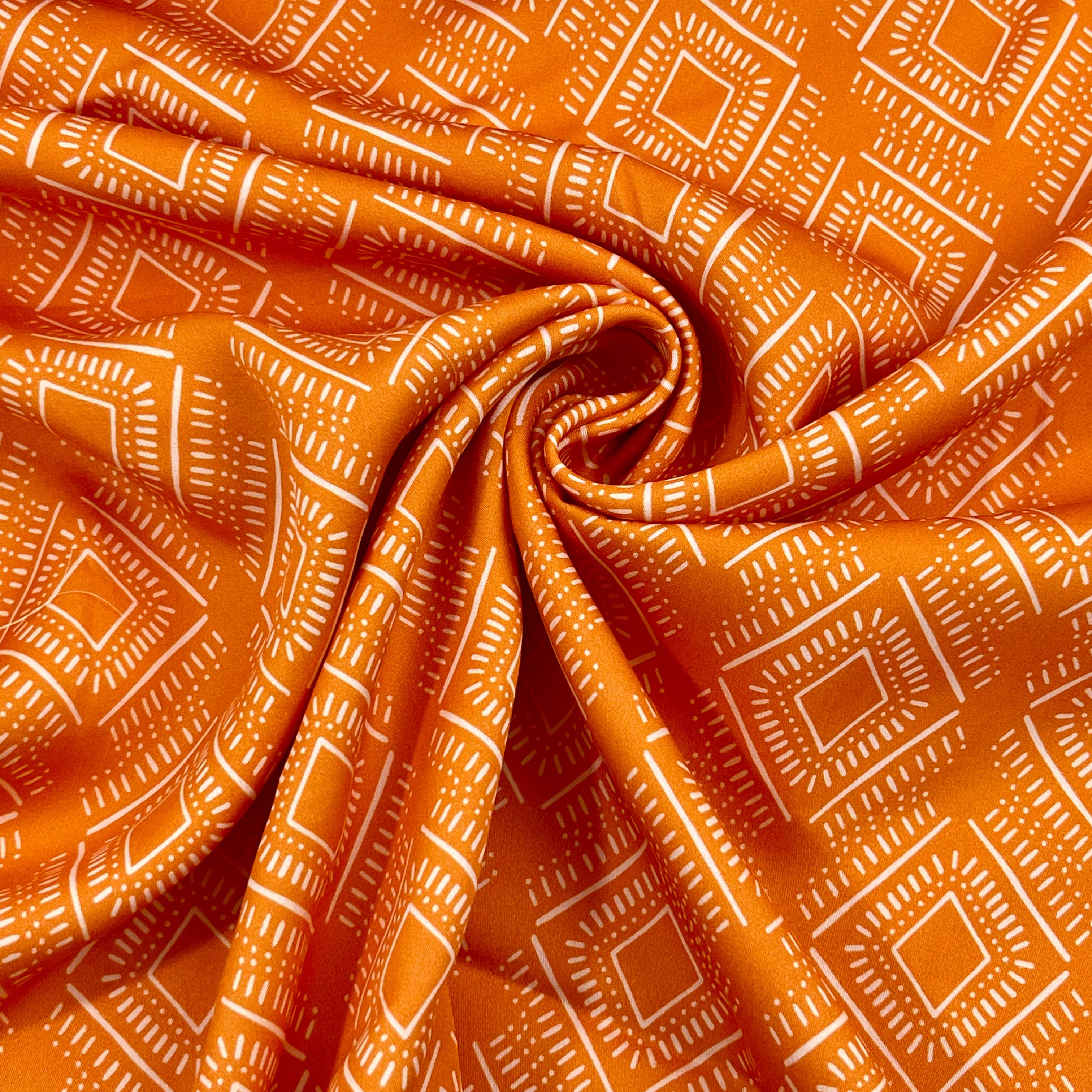 Tencelsatin - Rhonda Ikat Marigold Fabric poshpinks