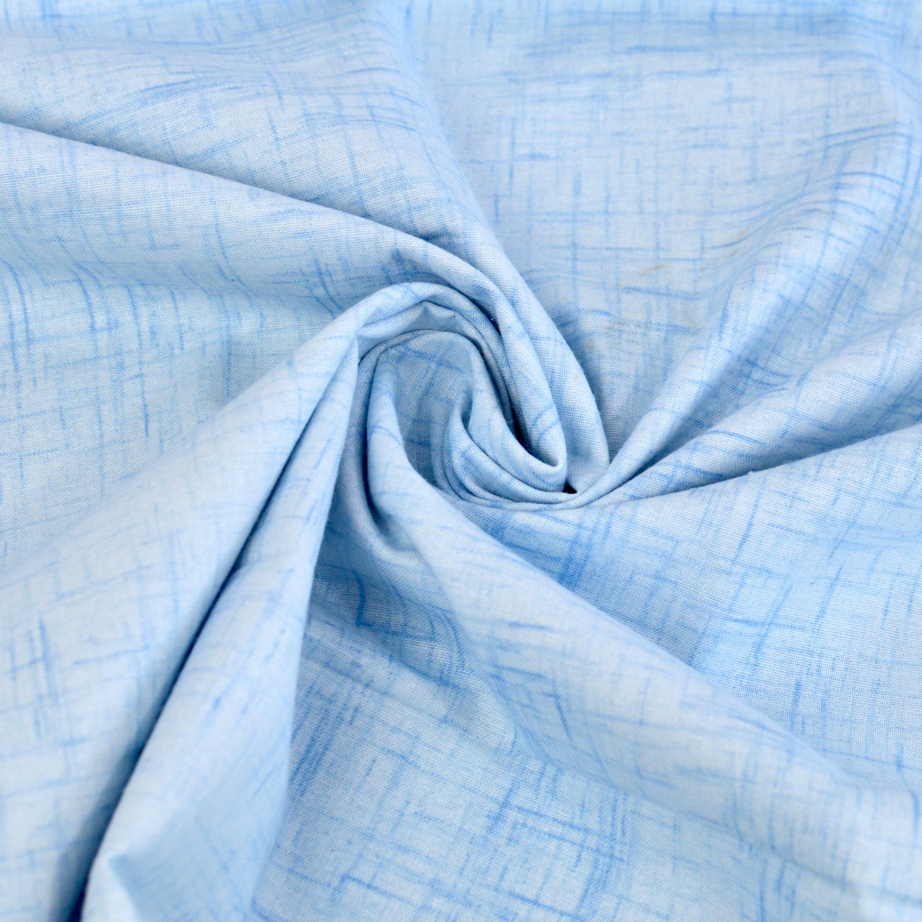 Baumwoll Cretonne - Webware mit Muster in Leinenoptik - hellblau Fabric poshpinks