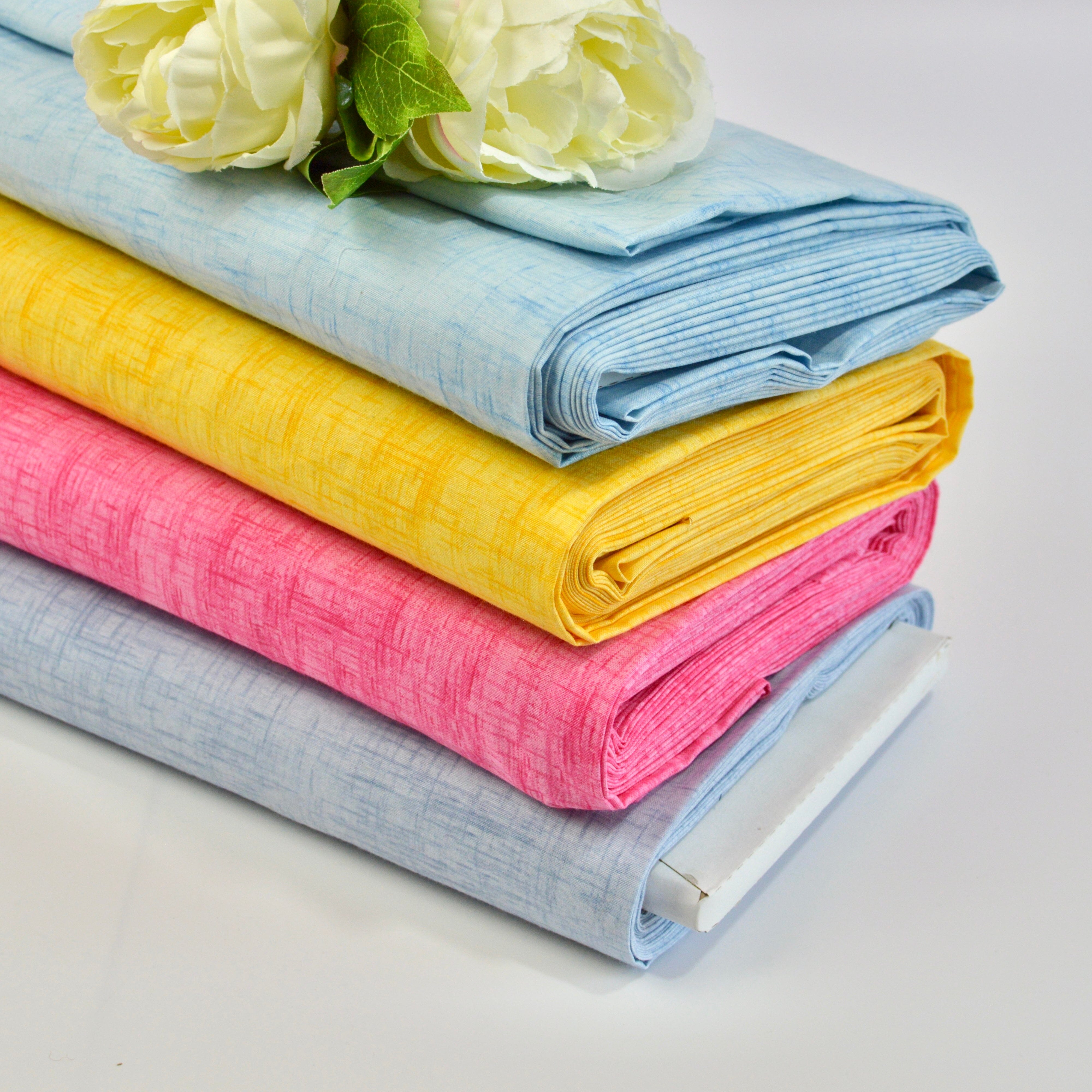 Baumwoll Cretonne - Webware mit Muster in Leinenoptik - gelb Fabric poshpinks