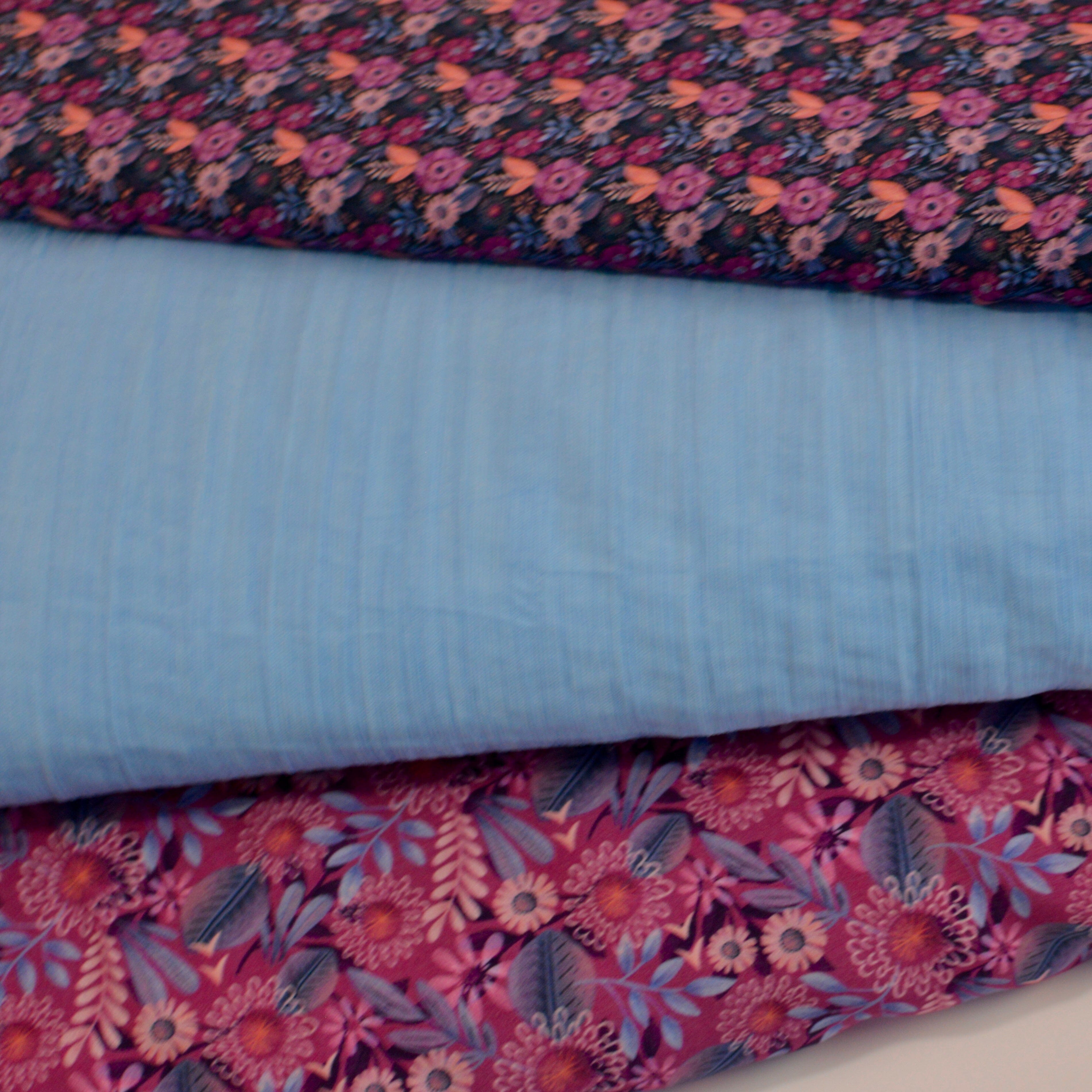 Viskose - gecrashed Glamlook Babyblau Fabric poshpinks