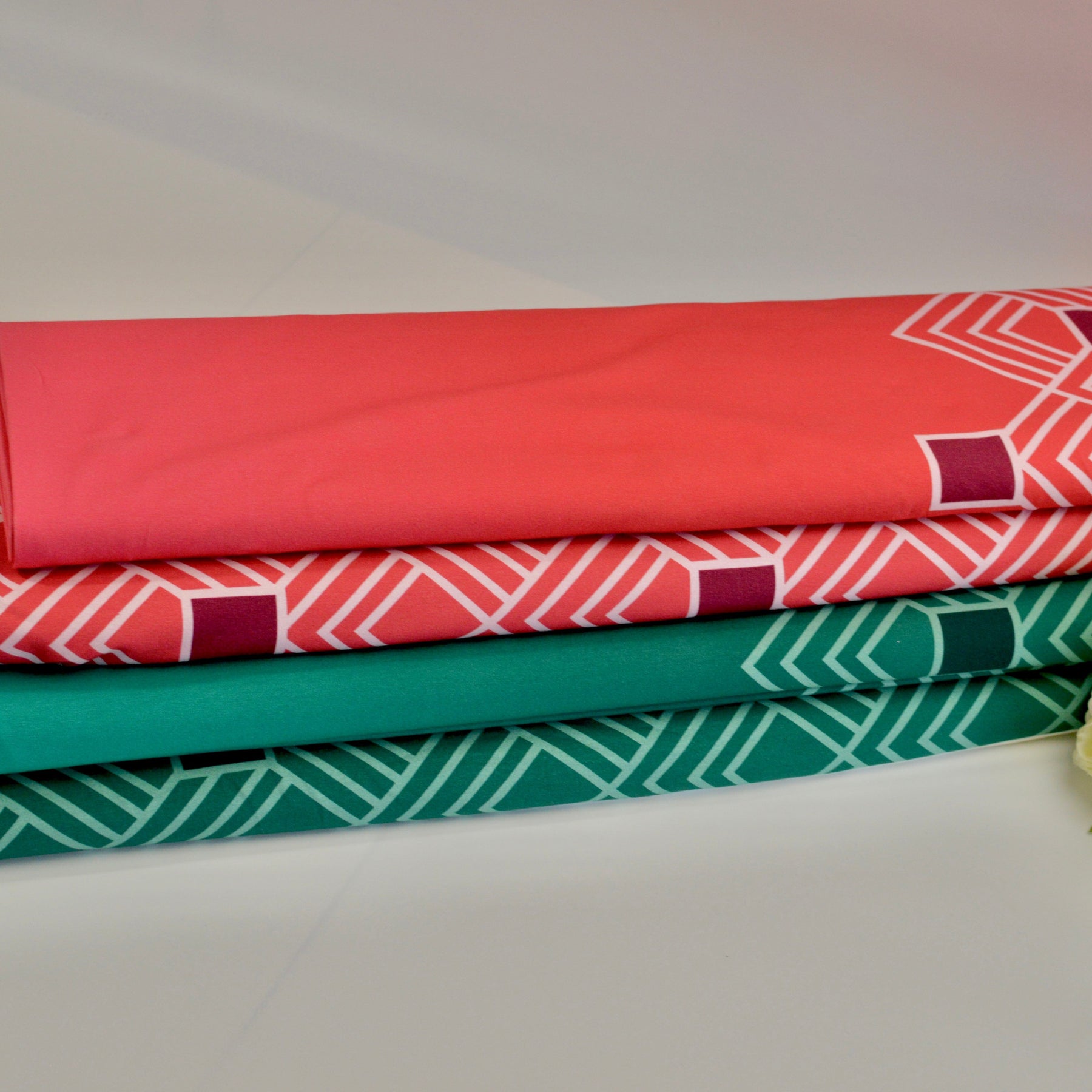 Baumwolljersey - Geometra by Anni Early - Bordüre Irish Margarita Fabric poshpinks