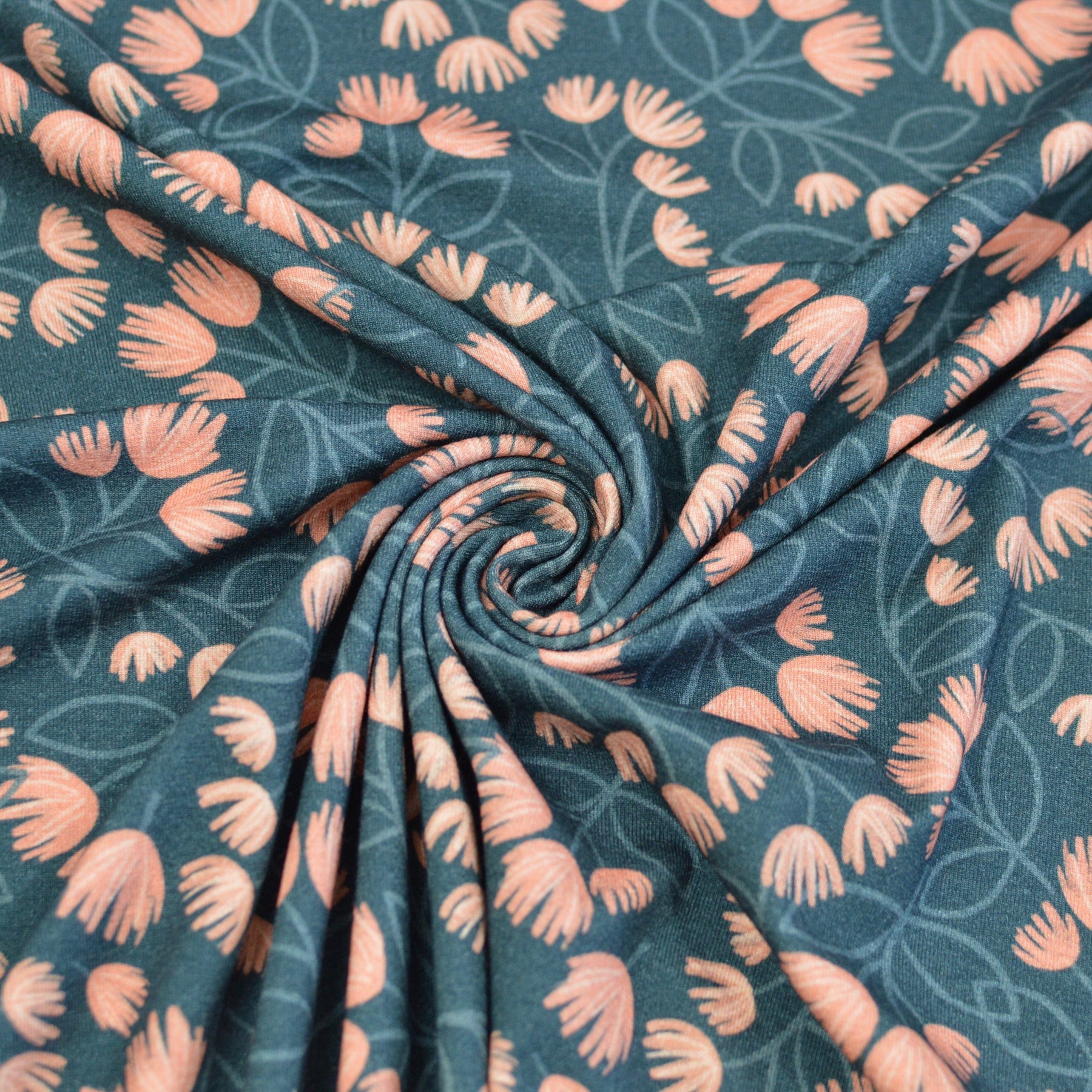 Reststück 0,5m! Viskose Jersey - Aubrac Blütenkelche Fabric poshpinks