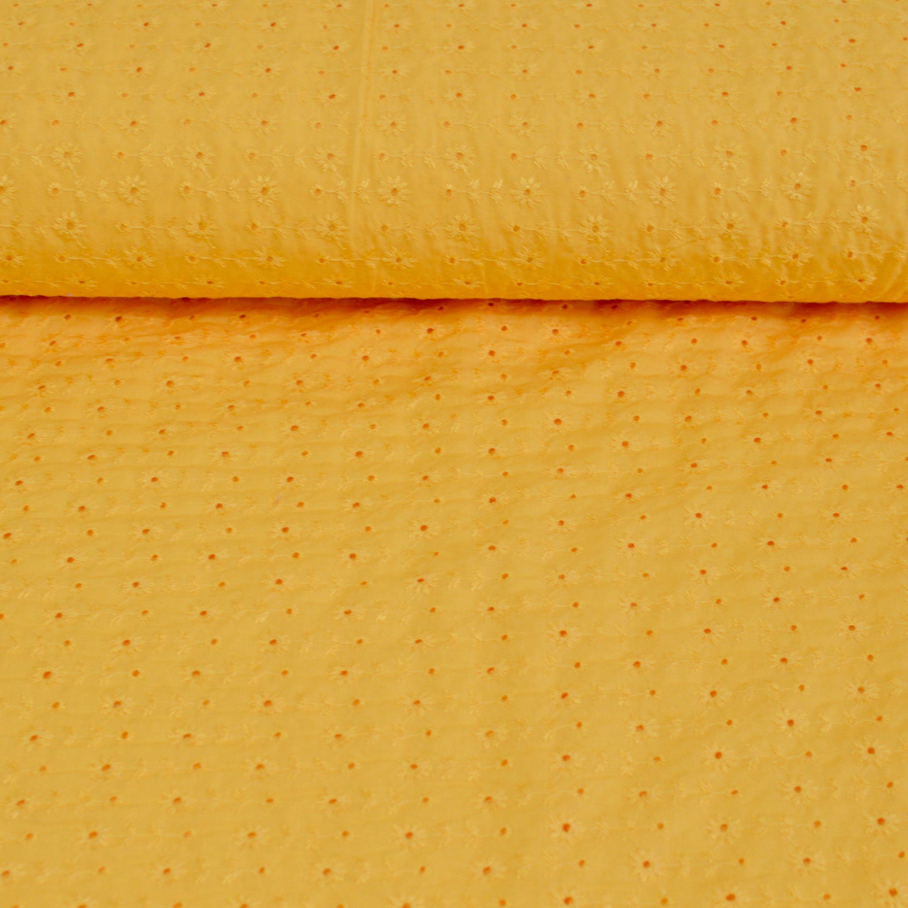 Viskose - mit Lochstickerei Sonnengelb Fabric poshpinks