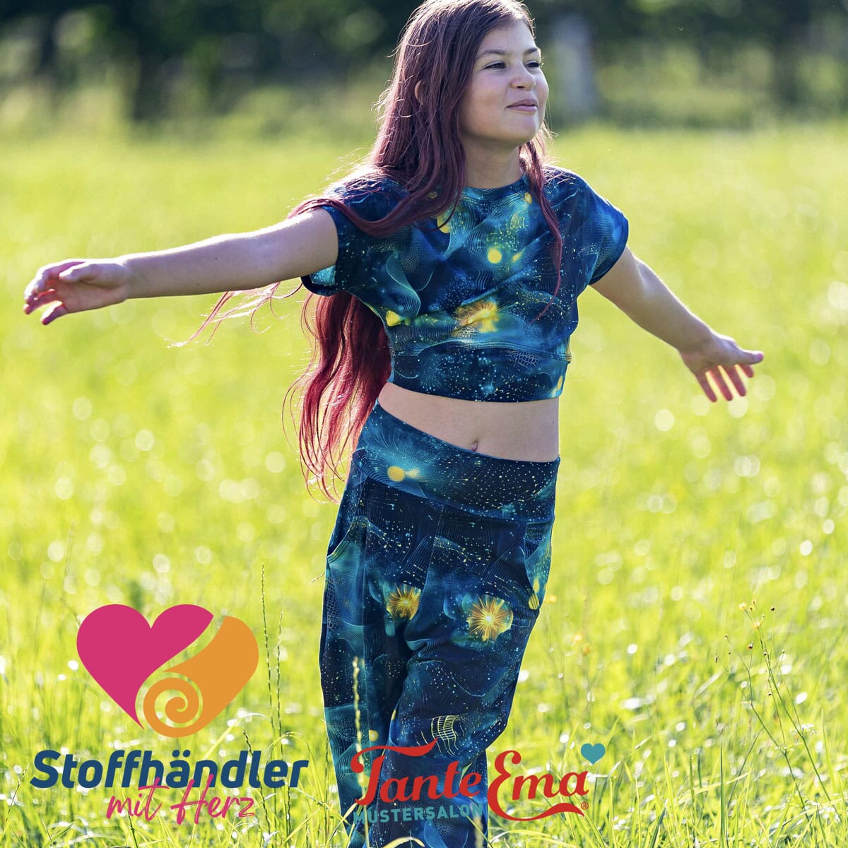 Stoffhändler mit Herz Eigenproduktion 18 - Starlight Currents by Tante Ema Fabric poshpinks