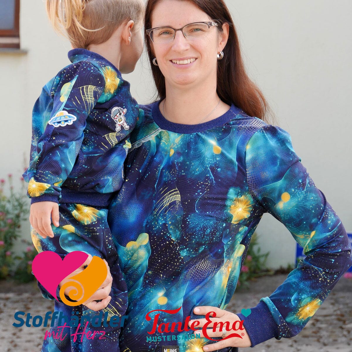 Stoffhändler mit Herz Eigenproduktion 18 - Starlight Currents by Tante Ema Fabric poshpinks