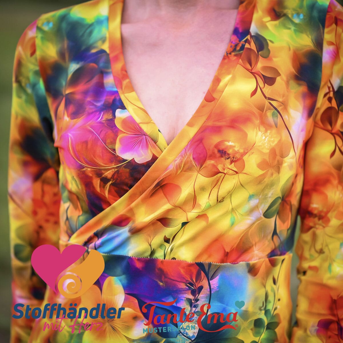 Stoffhändler mit Herz Eigenproduktion 18 - Golden Bloomfire by Tante Ema Fabric poshpinks