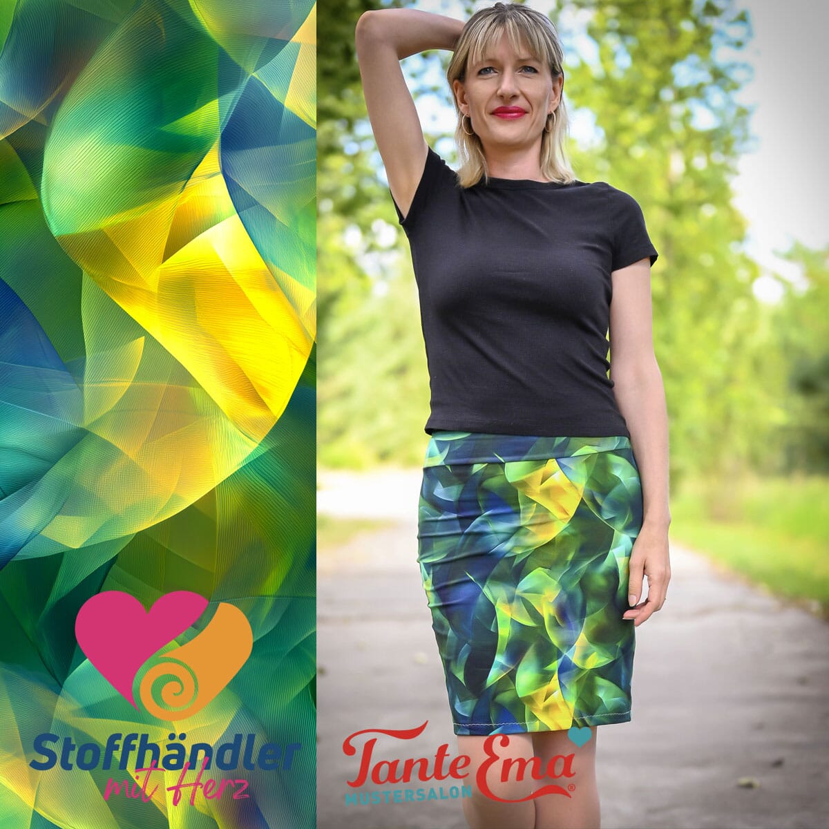 Stoffhändler mit Herz Eigenproduktion 18 - Green Breeze by Tante Ema Fabric poshpinks
